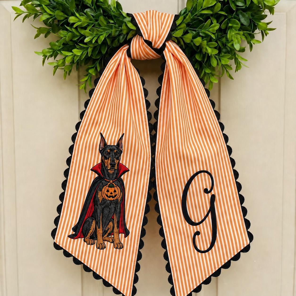 All Season Wreath Sash Bundle for Personalized Embroidery Monogram Door Decor, Halloween Christmas Fall Wildlife Floral Wreath Sash - photo 3