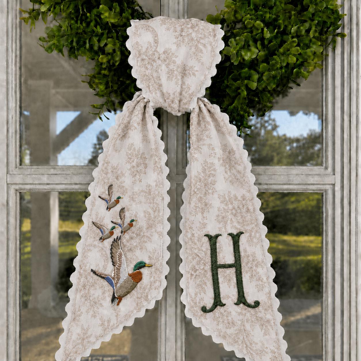 All Season Wreath Sash Bundle for Personalized Embroidery Monogram Door Decor, Halloween Christmas Fall Wildlife Floral Wreath Sash - photo 5