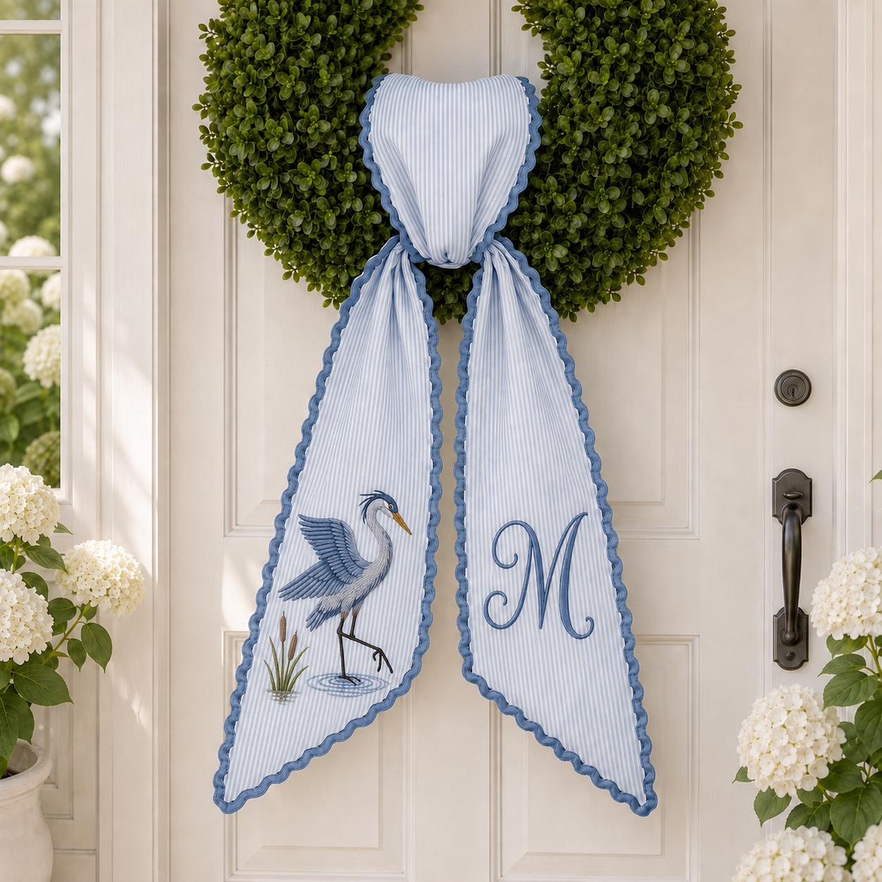 All Season Wreath Sash Bundle for Personalized Embroidery Monogram Door Decor, Halloween Christmas Fall Wildlife Floral Wreath Sash - photo 10