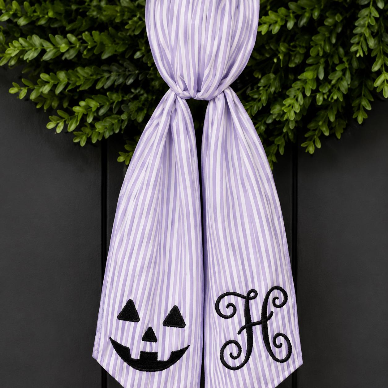 Custom All Season Wreath Sash for Personalized Embroidery Monogram Front Door Bow, Christmas Halloween Fall Floral Seasonal Wreath Decor - photo 7