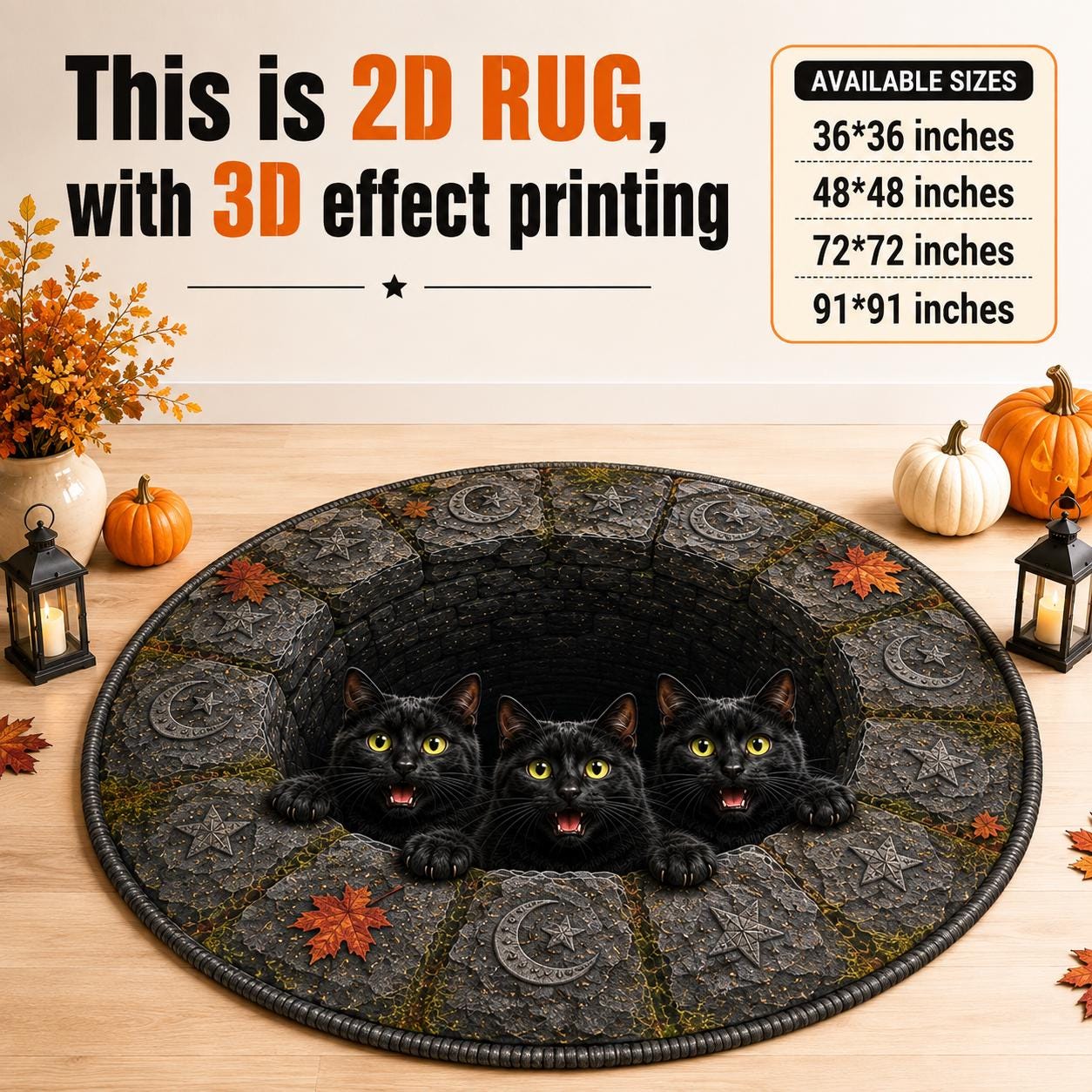 Santa Christmas Round Rug with 3D Illusion Quilted Claus Floor Mat for Funny Holiday Living Room Home Decor - photo 2