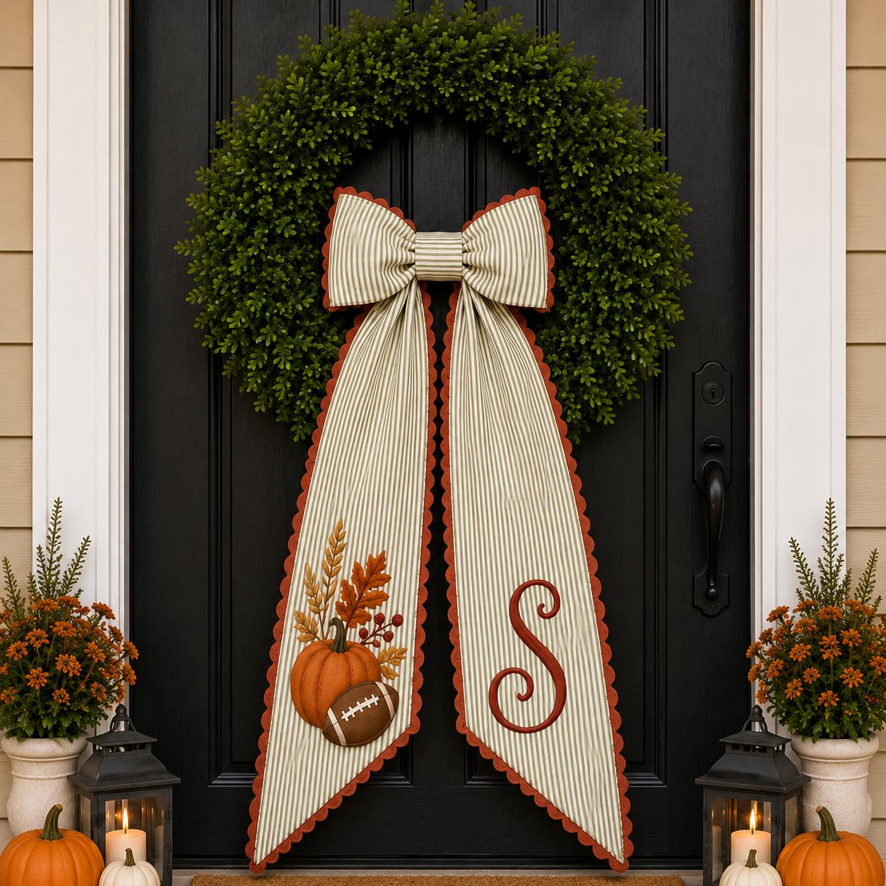 All Season Wreath Sash Bundle for Personalized Embroidery Monogram Wreath Sash, Christmas Halloween Fall Floral Holiday Door Decor - photo 2