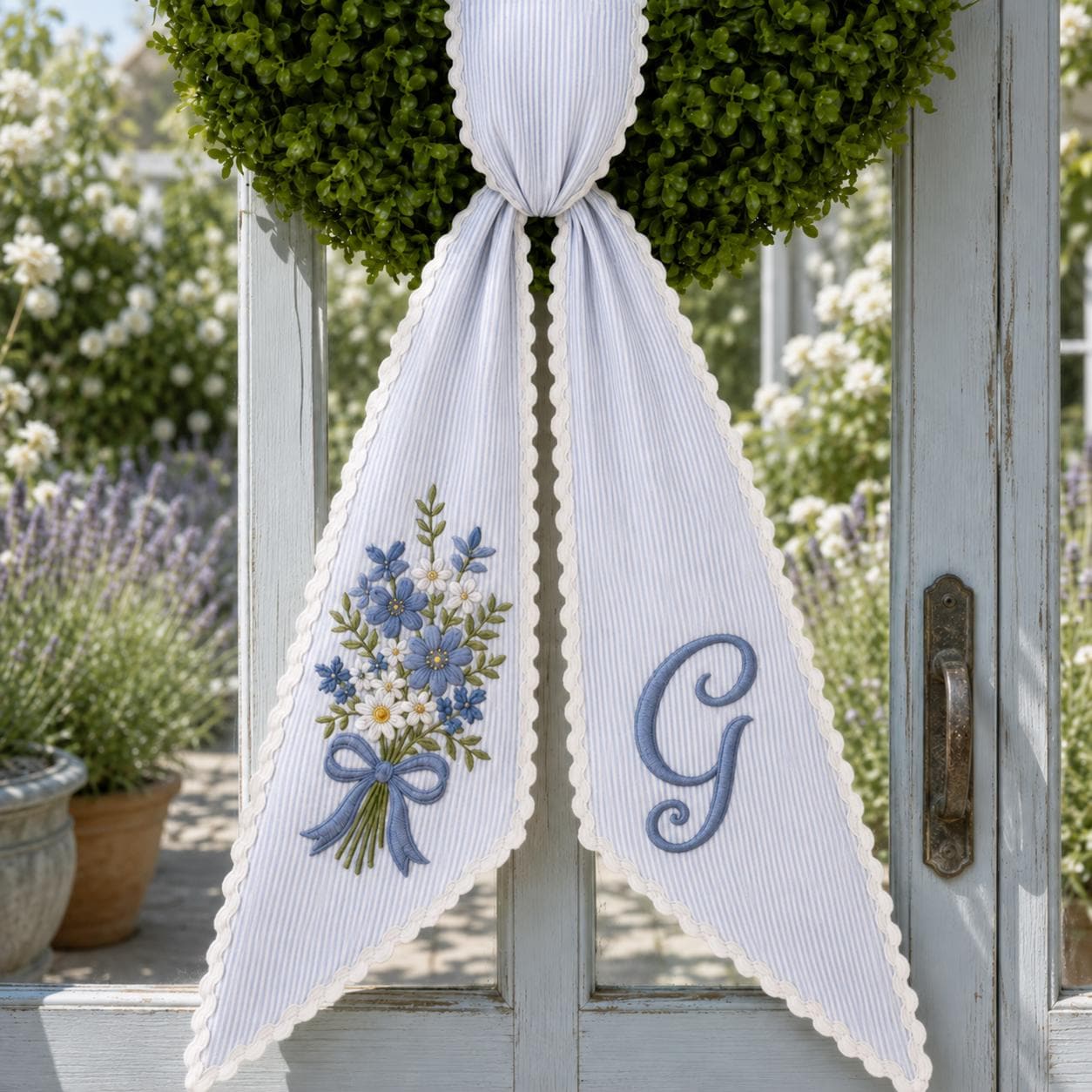 All Season Wreath Sash Bundle for Personalized Embroidery Monogram Wreath Sash, Christmas Halloween Fall Floral Holiday Door Decor - photo 3