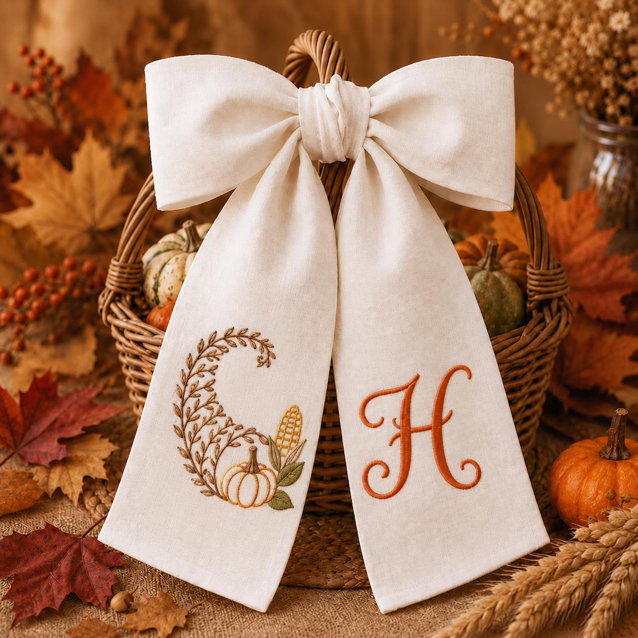 All Season Wreath Sash Bundle for Personalized Embroidery Monogram Wreath Sash, Christmas Halloween Fall Floral Holiday Door Decor - photo 6