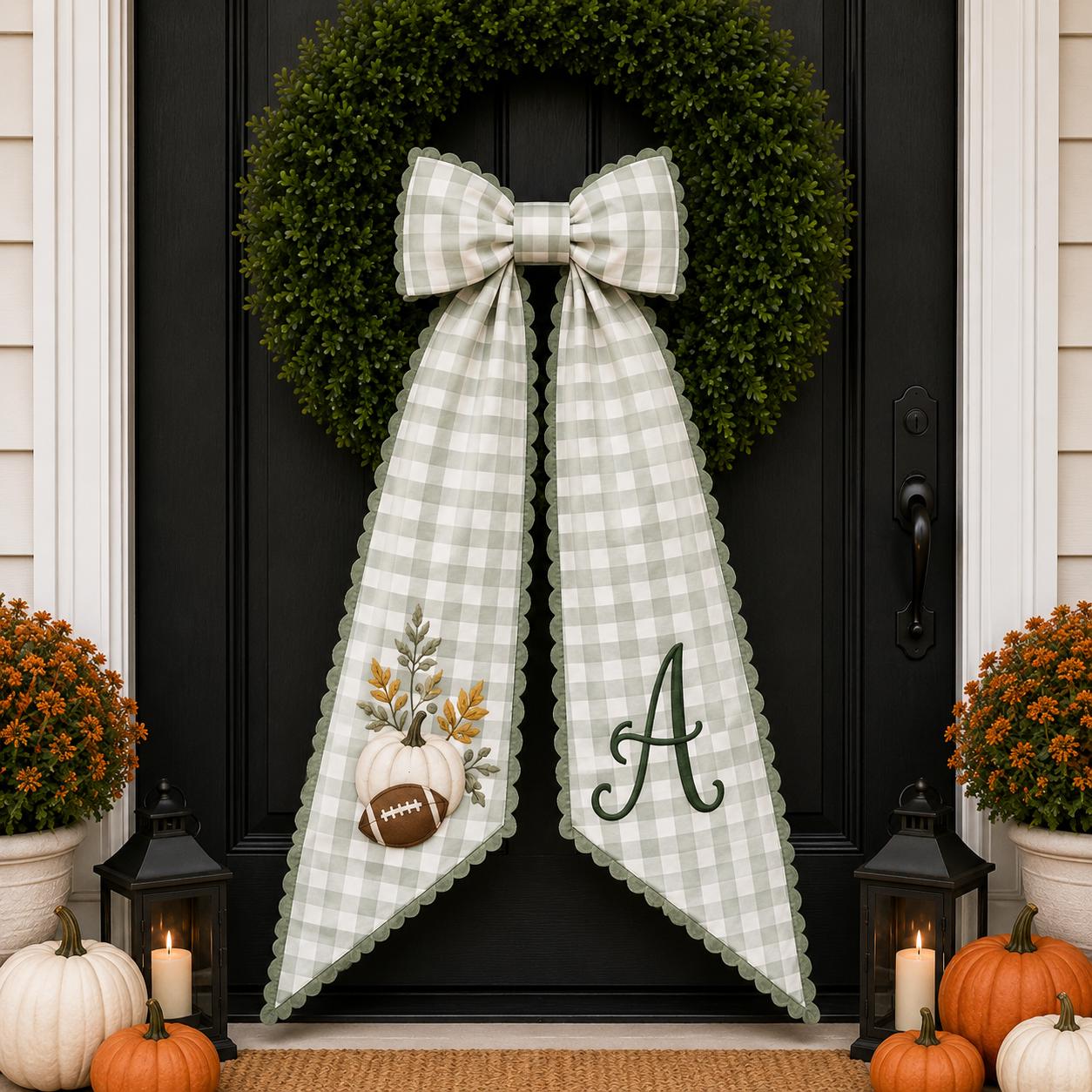 All Season Wreath Sash Bundle for Personalized Embroidery Monogram Wreath Sash, Christmas Halloween Fall Floral Holiday Door Decor - photo 7