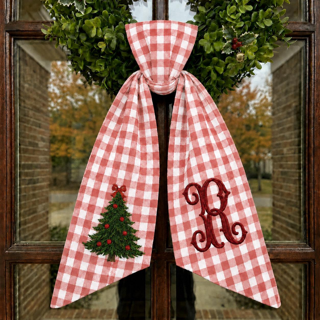 All Season Wreath Sash Bundle for Personalized Embroidery Monogram Wreath Sash, Christmas Halloween Fall Floral Holiday Door Decor - photo 12