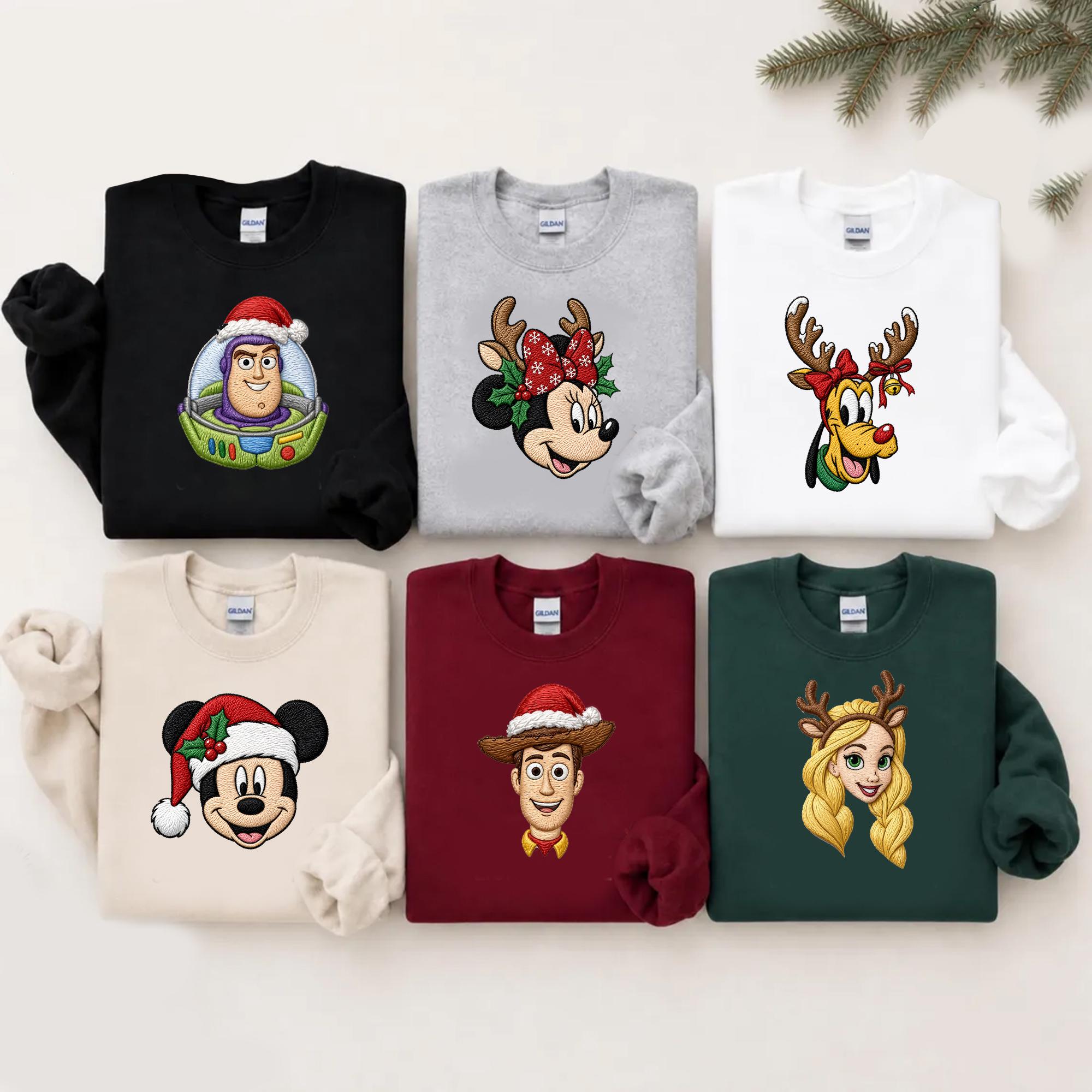 Embroidered All Characters Mickey and Friends Christmas Shirt – Disney Christmas Sweatshirt for Mickey's Very Merry Christmas Party - photo 14