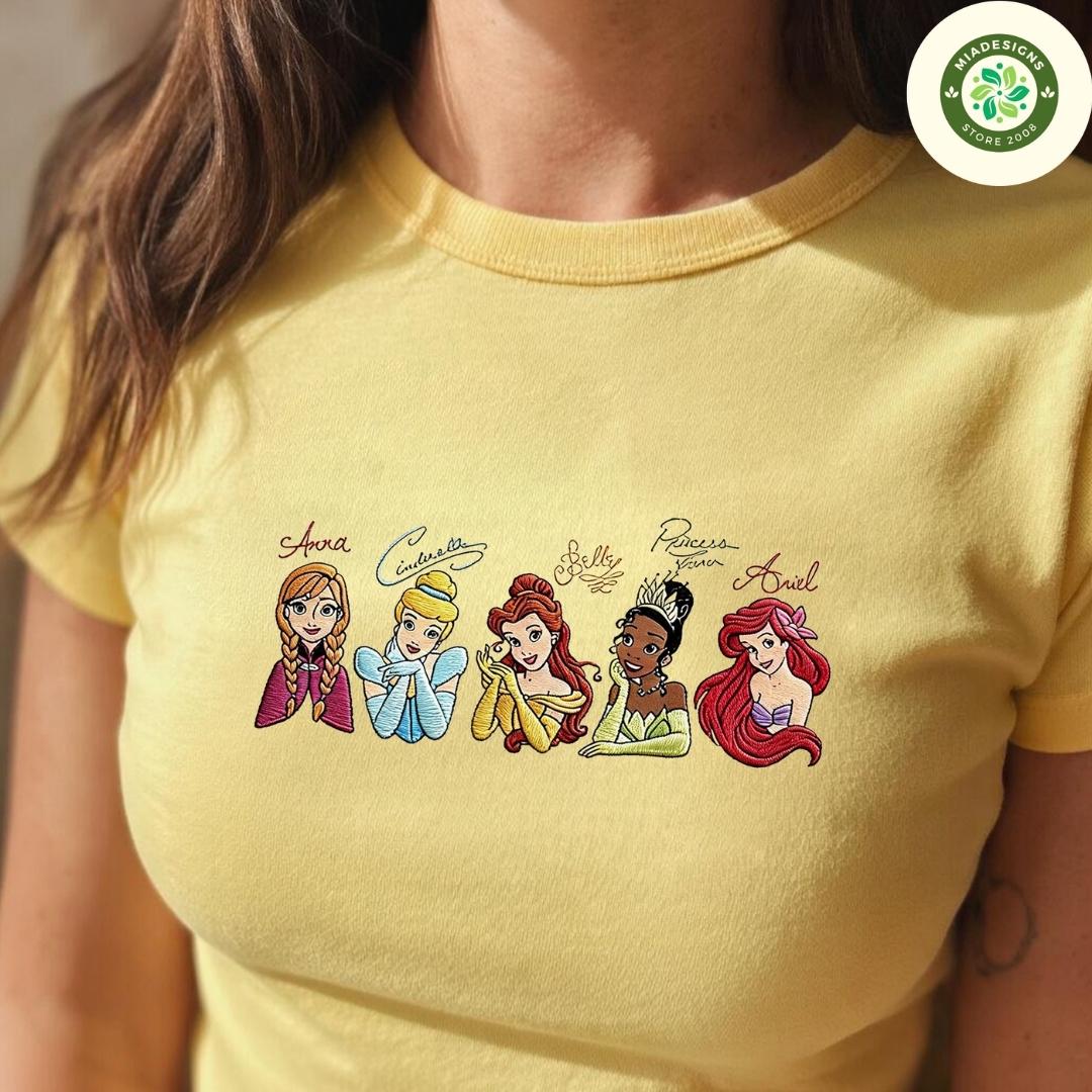 Embroidered Disney Trip Lace Trim Tank Top with Mickey and Friends Winnie the Pooh Disney Princess Group Signature Baby Tee Crop Tank - photo 3