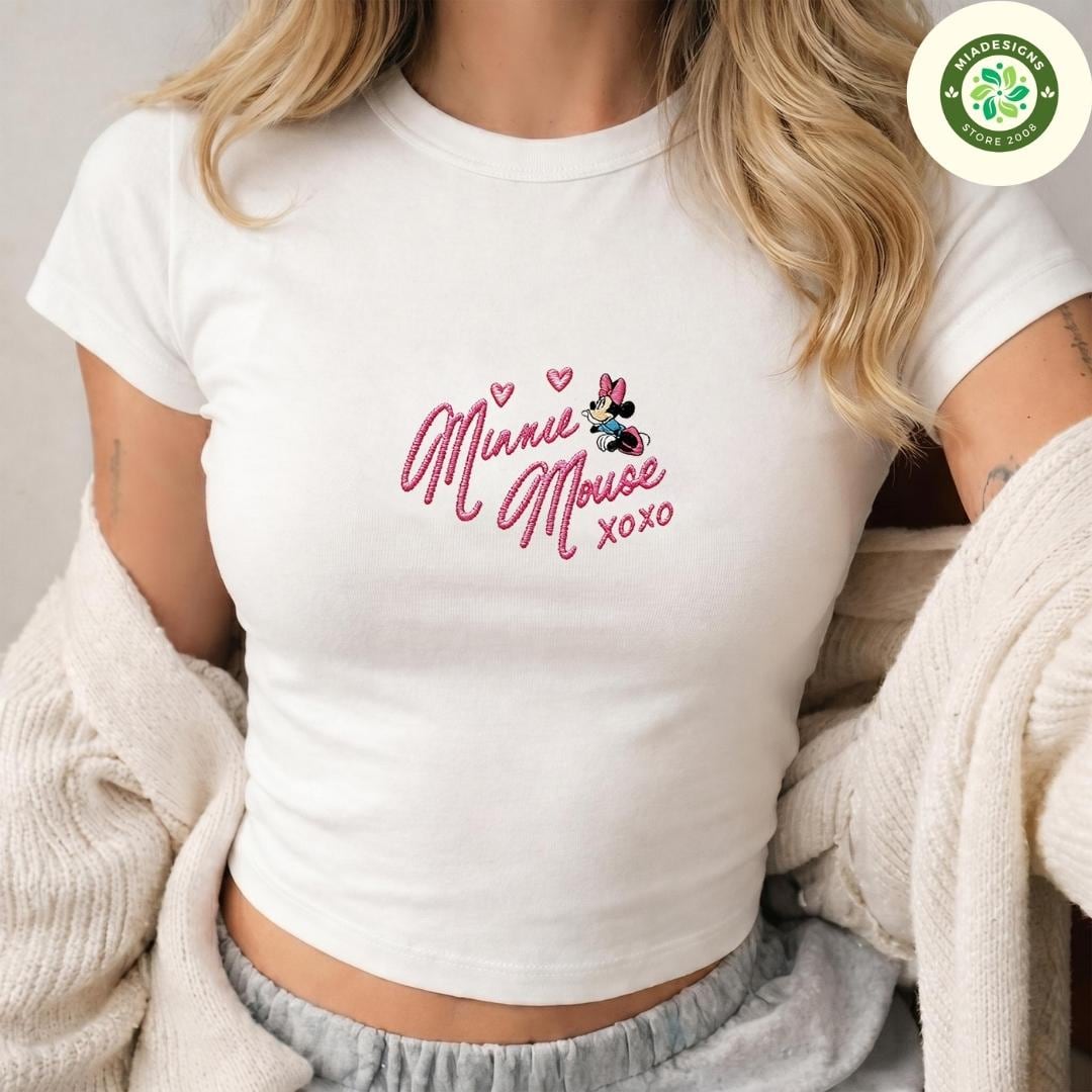 Embroidered Disney Trip Lace Trim Tank Top with All Characters Mickey and Friends – Walt Disney World Disneyland Baby Tee Crop Tank - photo 2