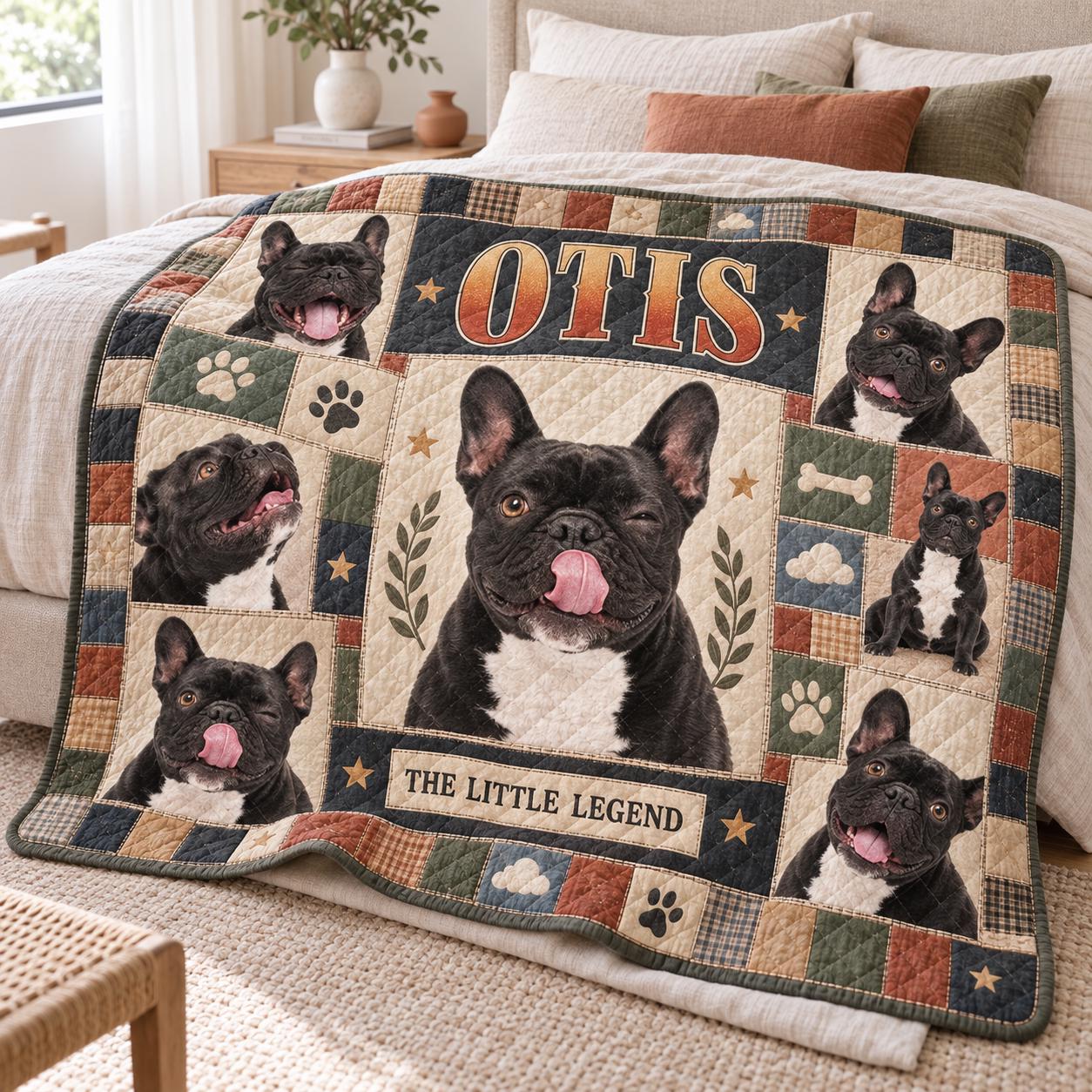 Personalized Pet Quilt Blanket with Custom Dog or Cat Photo Throw With Name and Quilt Style Memorial Bedding for Lover Gift - photo 2