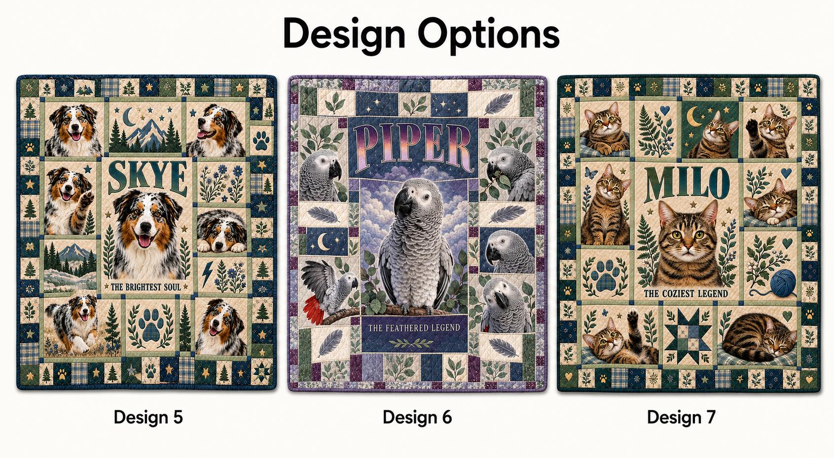 Personalized Pet Quilt Blanket with Custom Dog or Cat Photo Throw With Name and Quilt Style Memorial Bedding for Lover Gift - photo 5