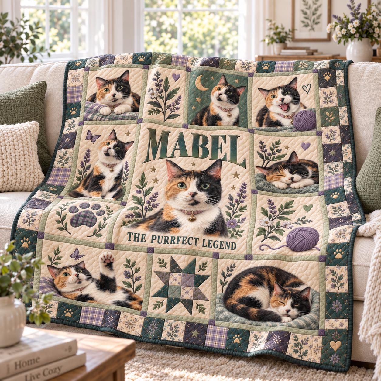 Personalized Pet Quilt Blanket with Custom Dog or Cat Photo Throw With Name and Quilt Style Memorial Bedding for Lover Gift - photo 6