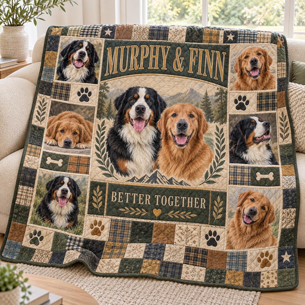 Personalized Pet Quilt Blanket with Custom Dog or Cat Photo Throw With Name and Quilt Style Memorial Bedding for Lover Gift - photo 7