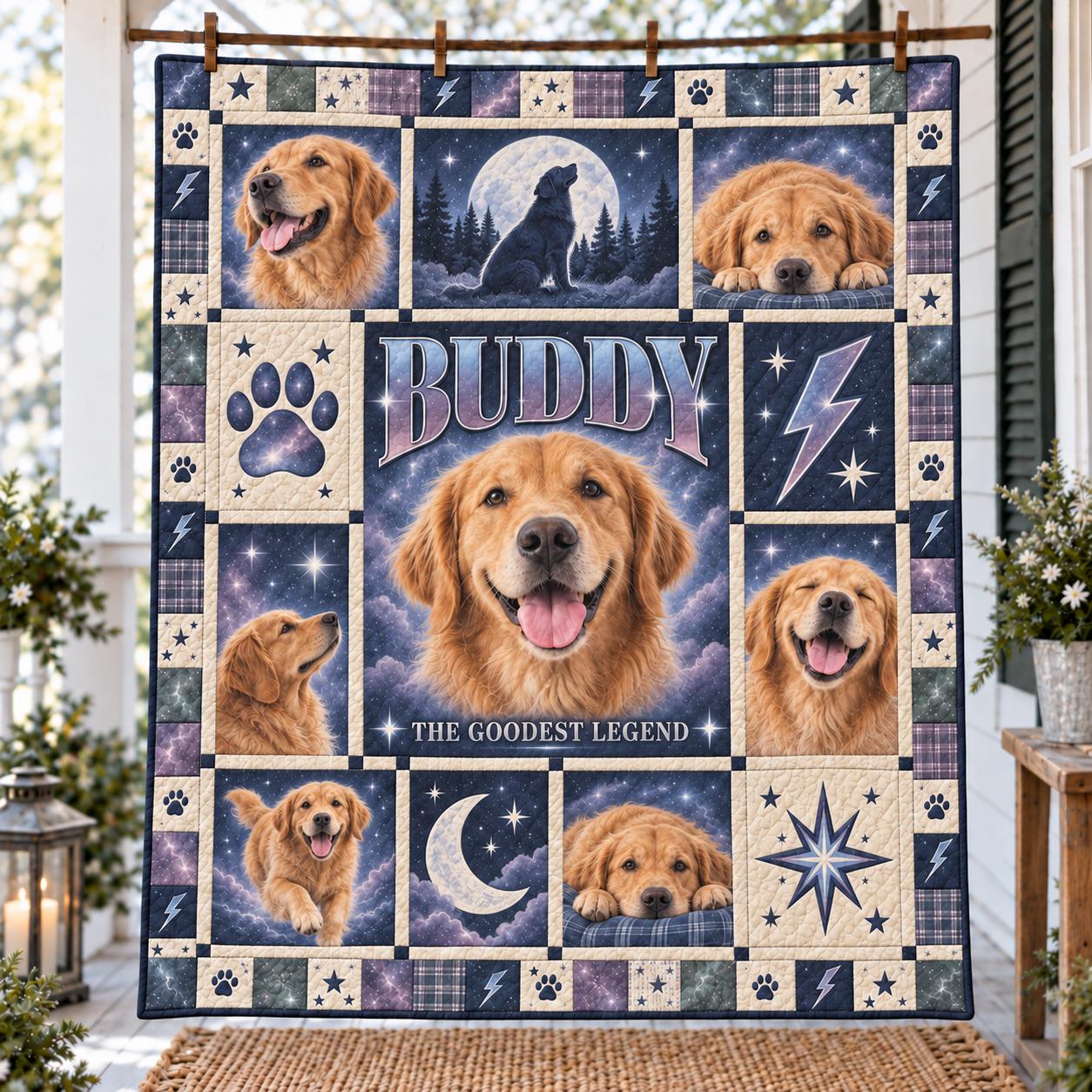 Personalized Pet Quilt Blanket with Custom Dog or Cat Photo Throw With Name and Quilt Style Memorial Bedding for Lover Gift - photo 8