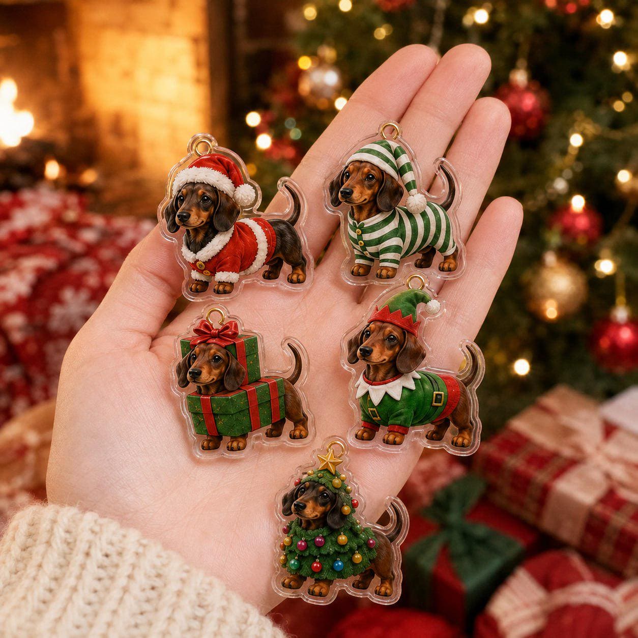 24 Days Dachshund Christmas Advent Calendar 2026 – Blind Box Charm Set with 24 Acrylic Charms, Wiener Dog Lover Holiday Countdown Gift - photo 2