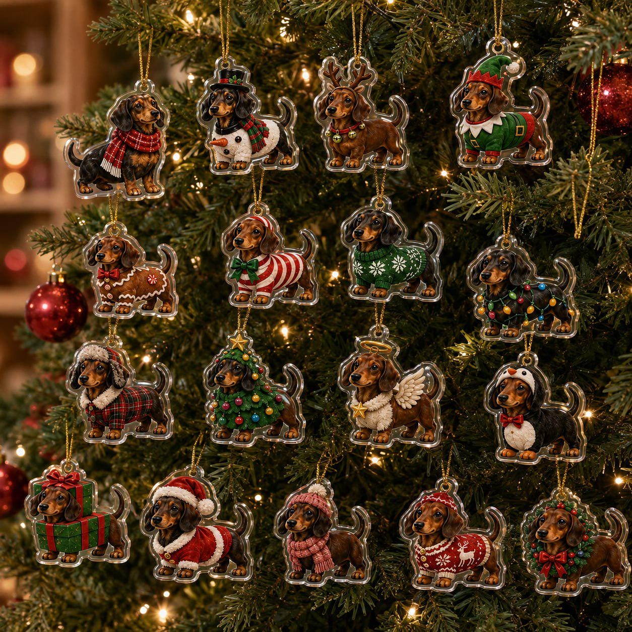 24 Days Dachshund Christmas Advent Calendar 2026 – Blind Box Charm Set with 24 Acrylic Charms, Wiener Dog Lover Holiday Countdown Gift - photo 3
