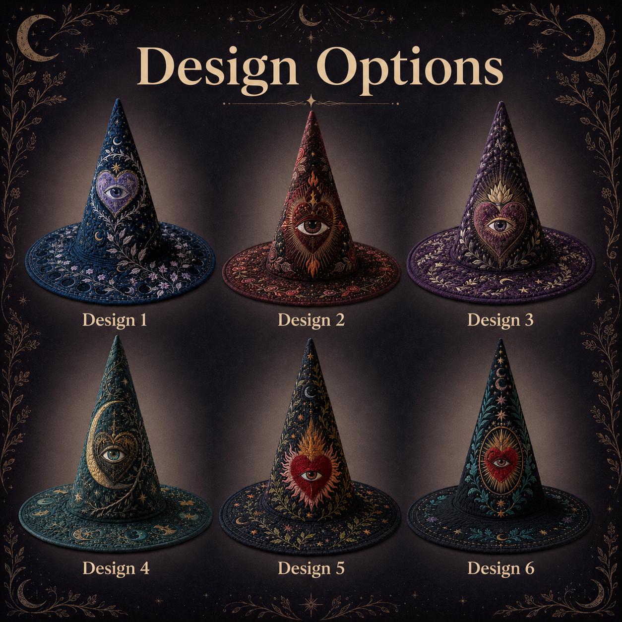 Sacred Heart Witch Hat Decor with Quilted Celestial Design and Gothic Spiritual Tabletop Hat for Halloween Shelf and Home Witchy Decor - photo 4