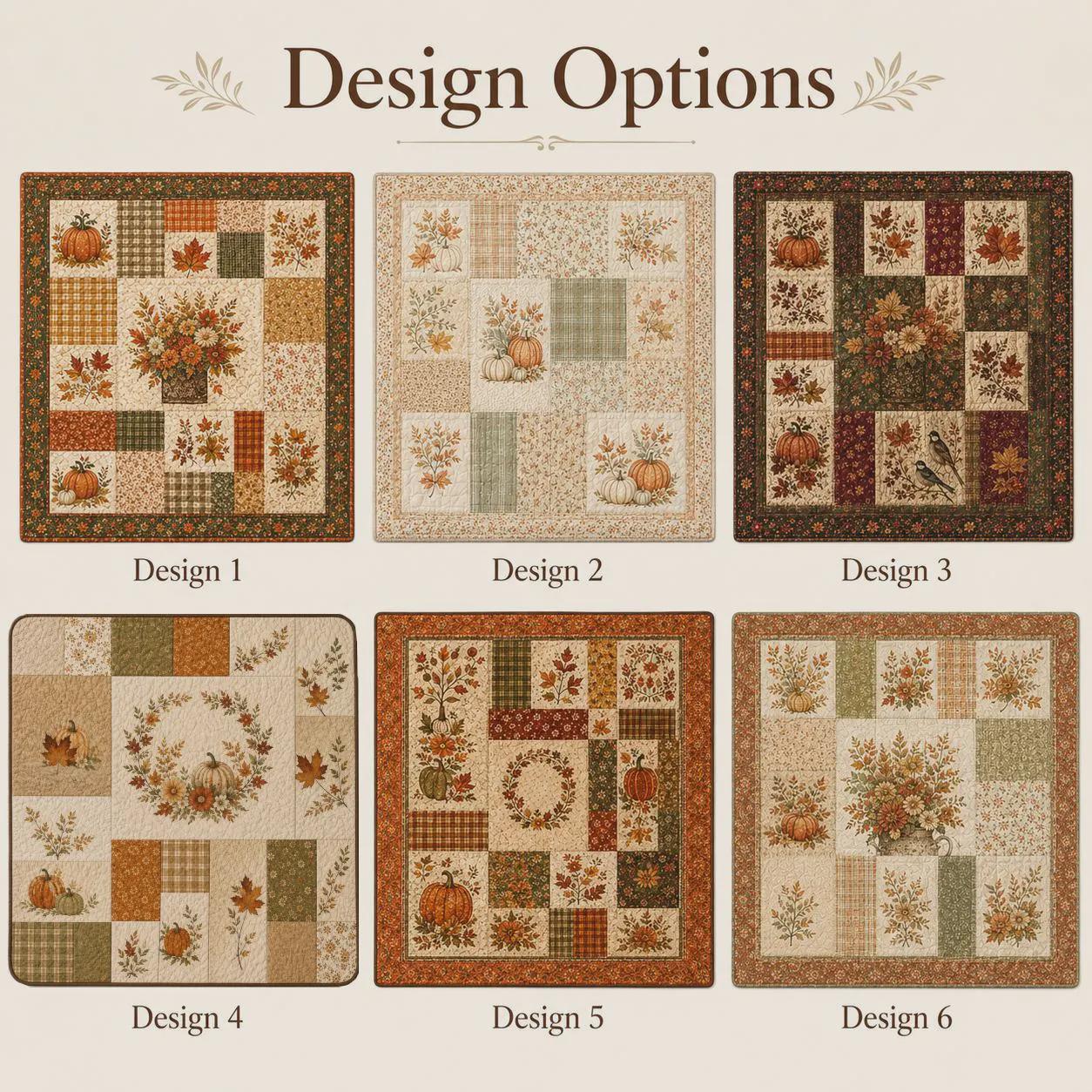Autumn Pumpkin Quilted Blanket with Fall Floral Patchwork Throw and Maple Leaf Harvest Quilt for Cozy Thanksgiving Farmhouse Home Decor Gift - photo 5