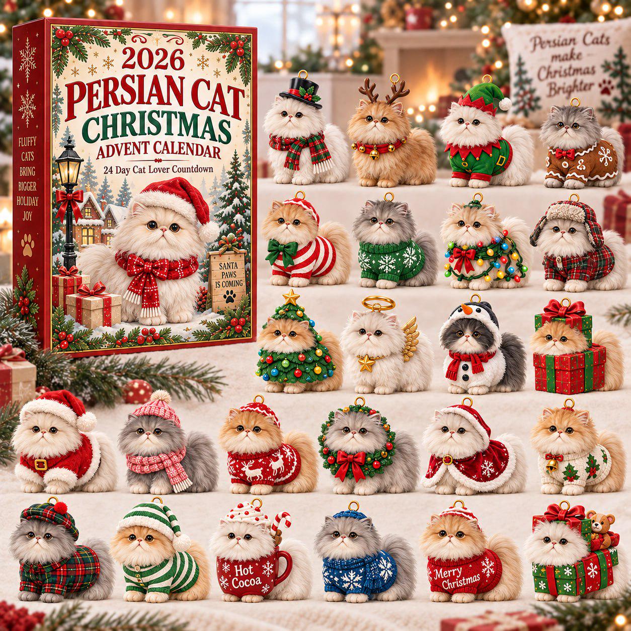 24 Days Pet Lover Advent Calendar 2026 with Dog and Cat Christmas Charm Set and Puppy Kitty Blind Box Countdown for Pet Owner Gift - photo 2