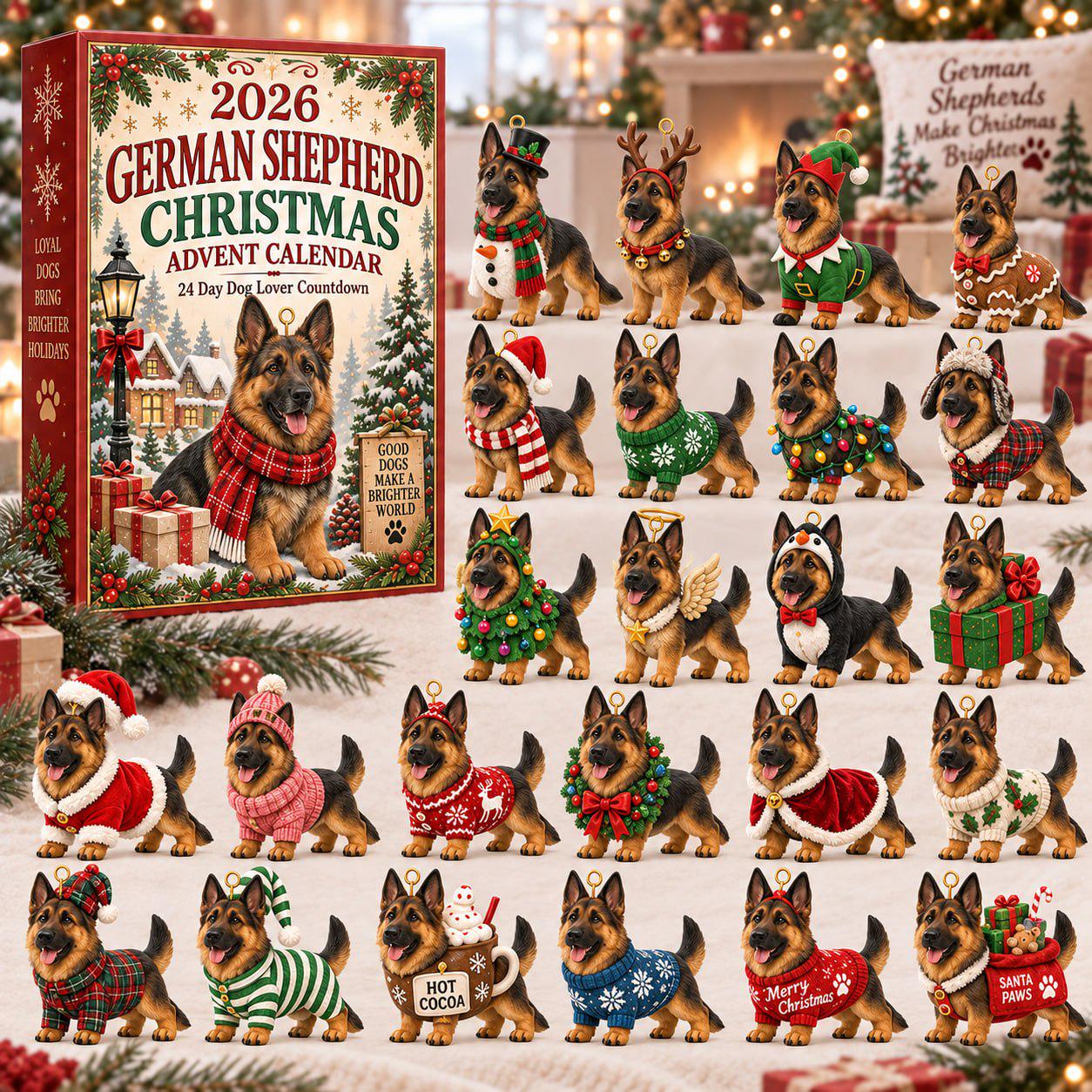 24 Days Pet Lover Advent Calendar 2026 with Dog and Cat Christmas Charm Set and Puppy Kitty Blind Box Countdown for Pet Owner Gift - photo 4