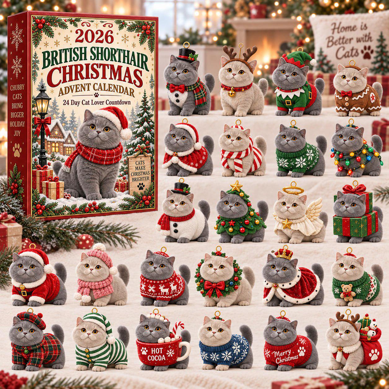 Christmas Dog Cat Advent Calendar 2026 with 24 Day Puppy Kitty Charm Countdown and Pet Lover Blind Box Set for Holiday Gift - photo 2