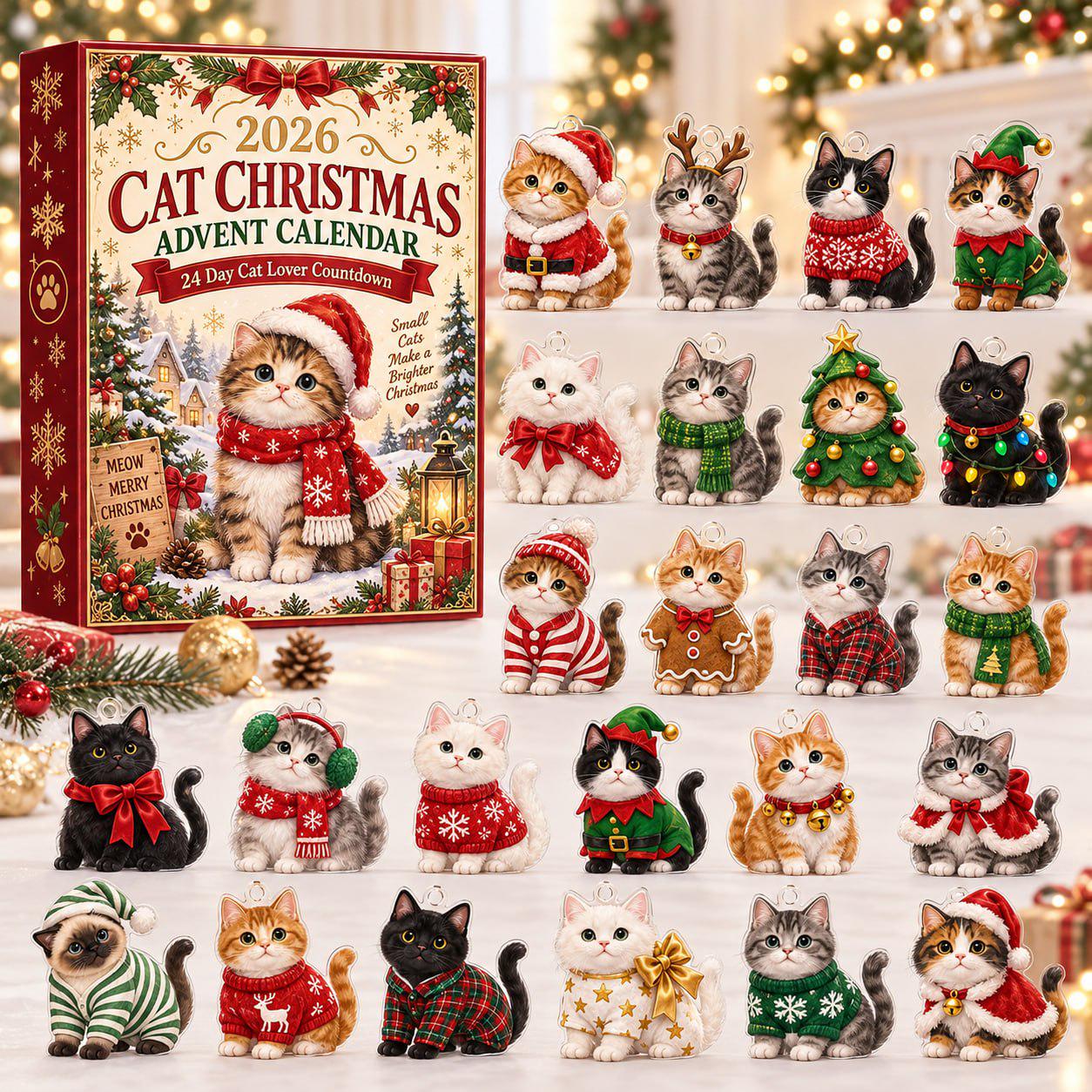 Christmas Dog Cat Advent Calendar 2026 with 24 Day Puppy Kitty Charm Countdown and Pet Lover Blind Box Set for Holiday Gift - photo 4