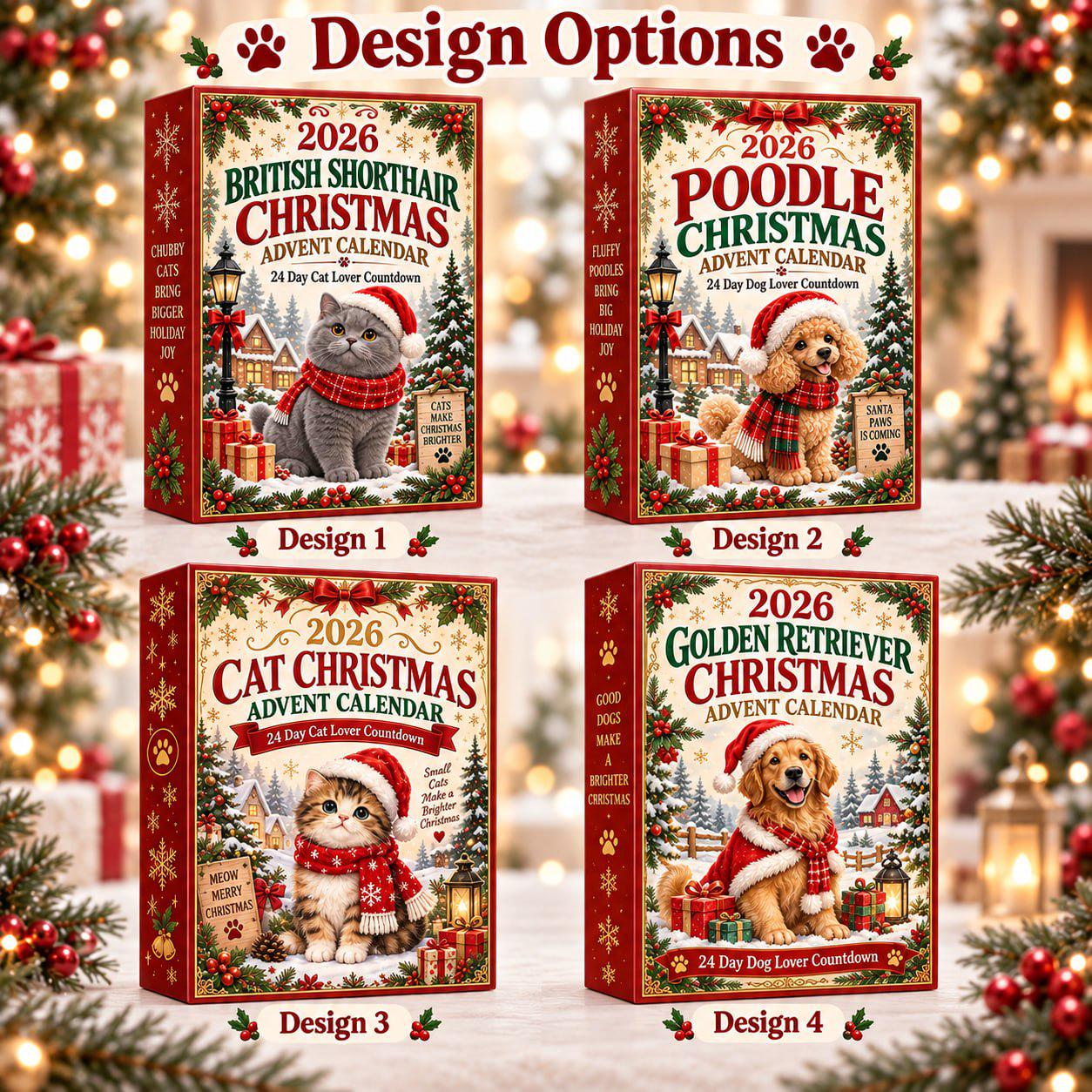 Christmas Dog Cat Advent Calendar 2026 with 24 Day Puppy Kitty Charm Countdown and Pet Lover Blind Box Set for Holiday Gift - photo 5