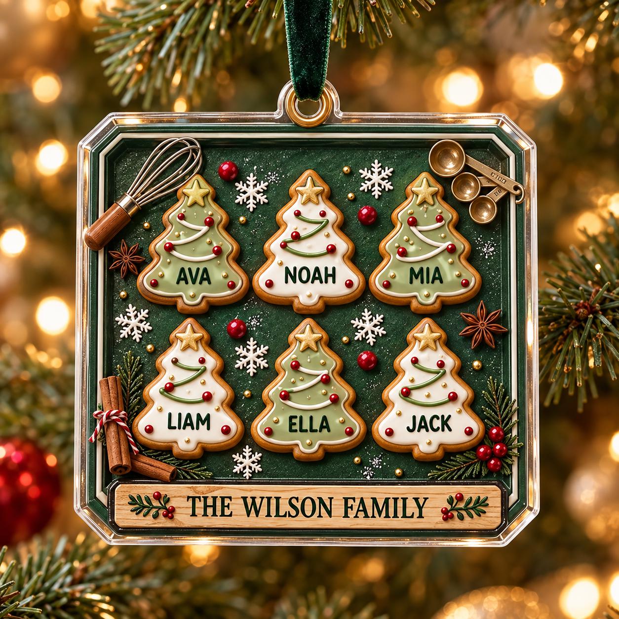 Personalized Family Cookie Acrylic Ornament with Custom Name Christmas Tree Decor and Baking Keepsake for Holiday Gift - photo 5