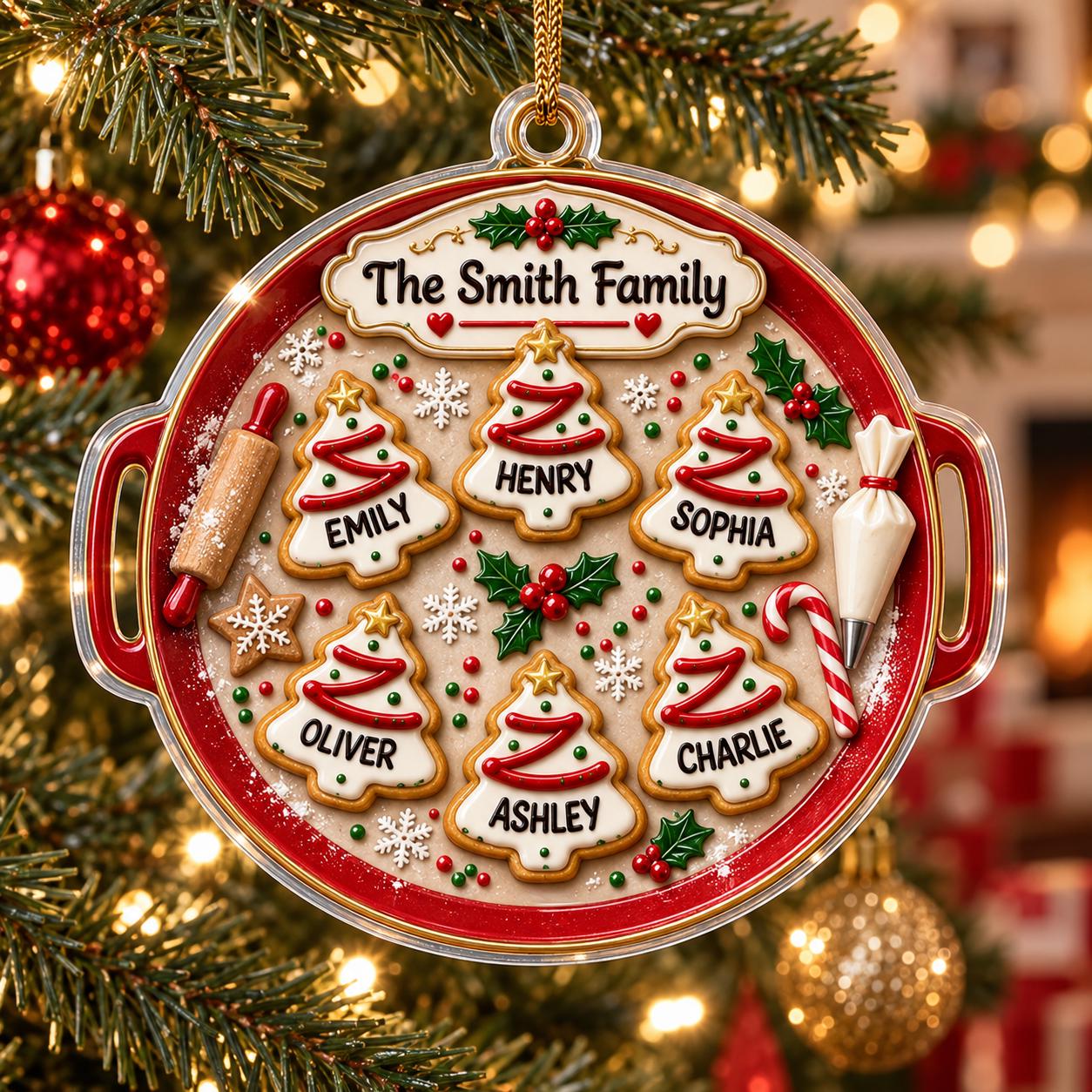 Personalized Family Cookie Acrylic Ornament with Custom Name Christmas Tree Decor and Baking Keepsake for Holiday Gift - photo 6