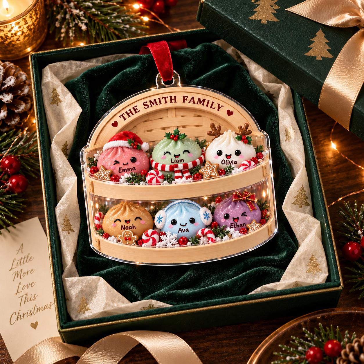 Personalized Family Dumpling Acrylic Ornament with Custom Name Christmas Tree Decor and Cute Keepsake for Holiday Gift - photo 2