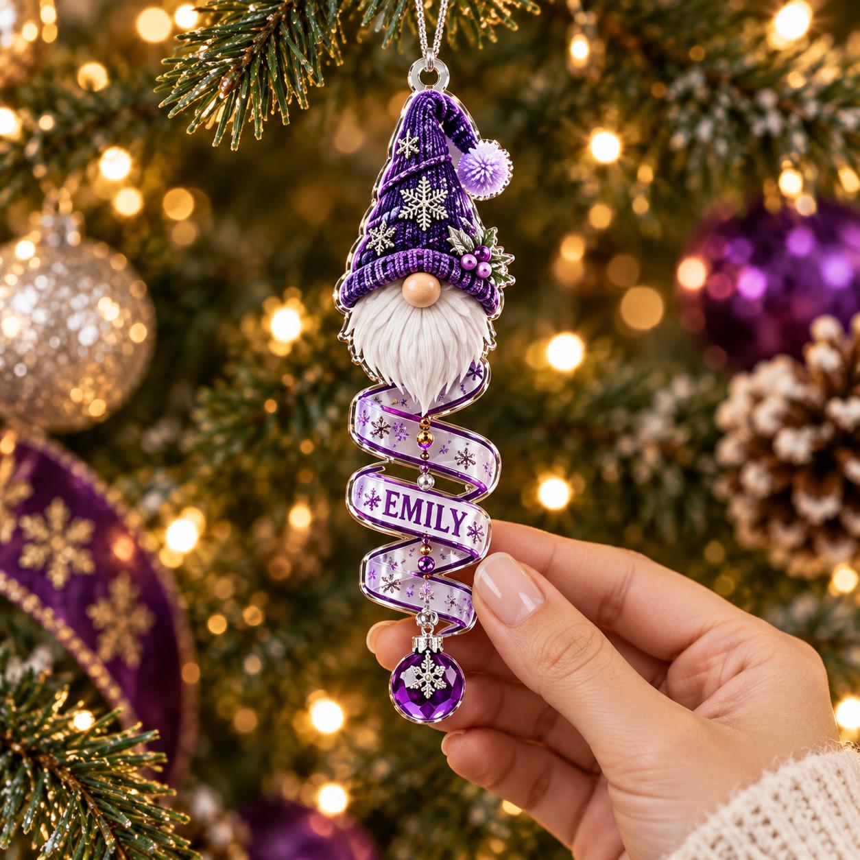 Personalized Gnome Acrylic Ornament with Custom Name for Christmas Tree Decor and Nordic Keepsake Cute Holiday Gift for Family - photo 13