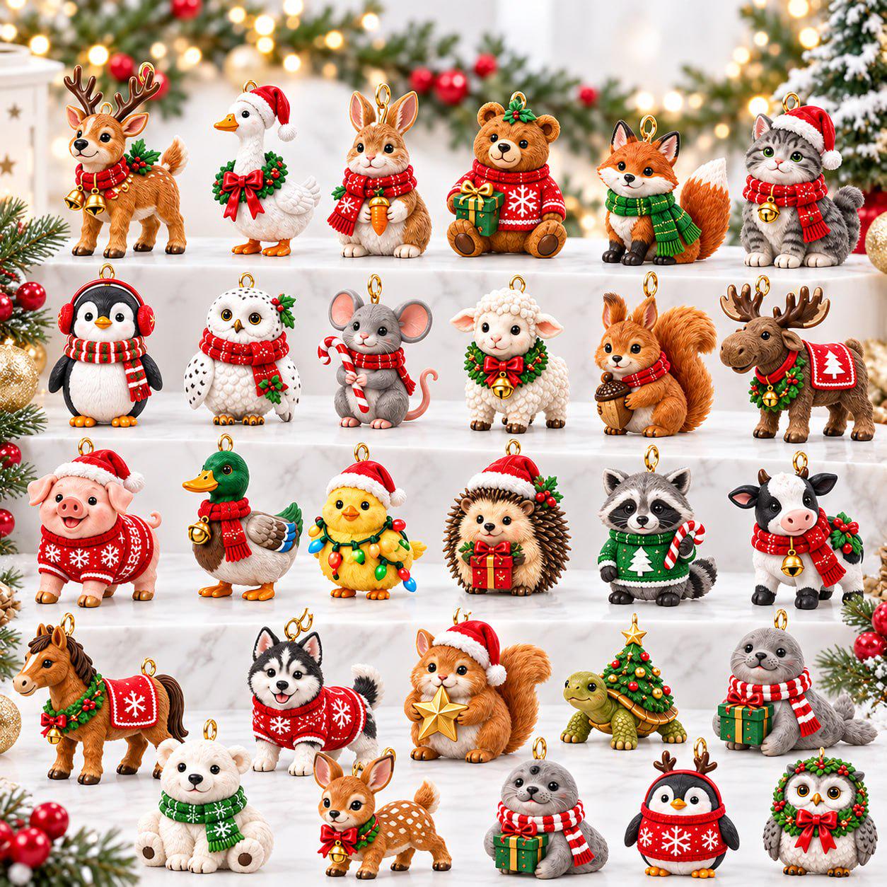 24 Days Animal Christmas Advent Calendar 2026 with Blind Box Charm Set and Cute Holiday Animals Countdown for Lovers Gift - photo 4