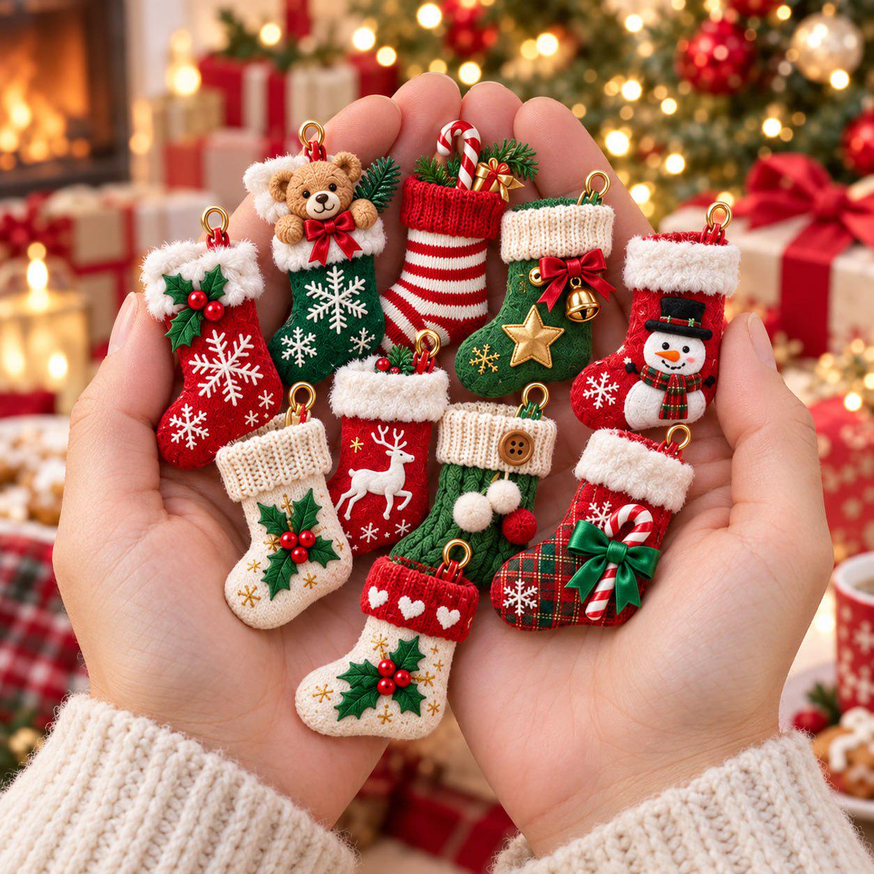 24 Days Christmas Stocking Advent Calendar 2026 with Blind Box Charm Set and Mini Countdown for Holiday Gift for Lovers - photo 4