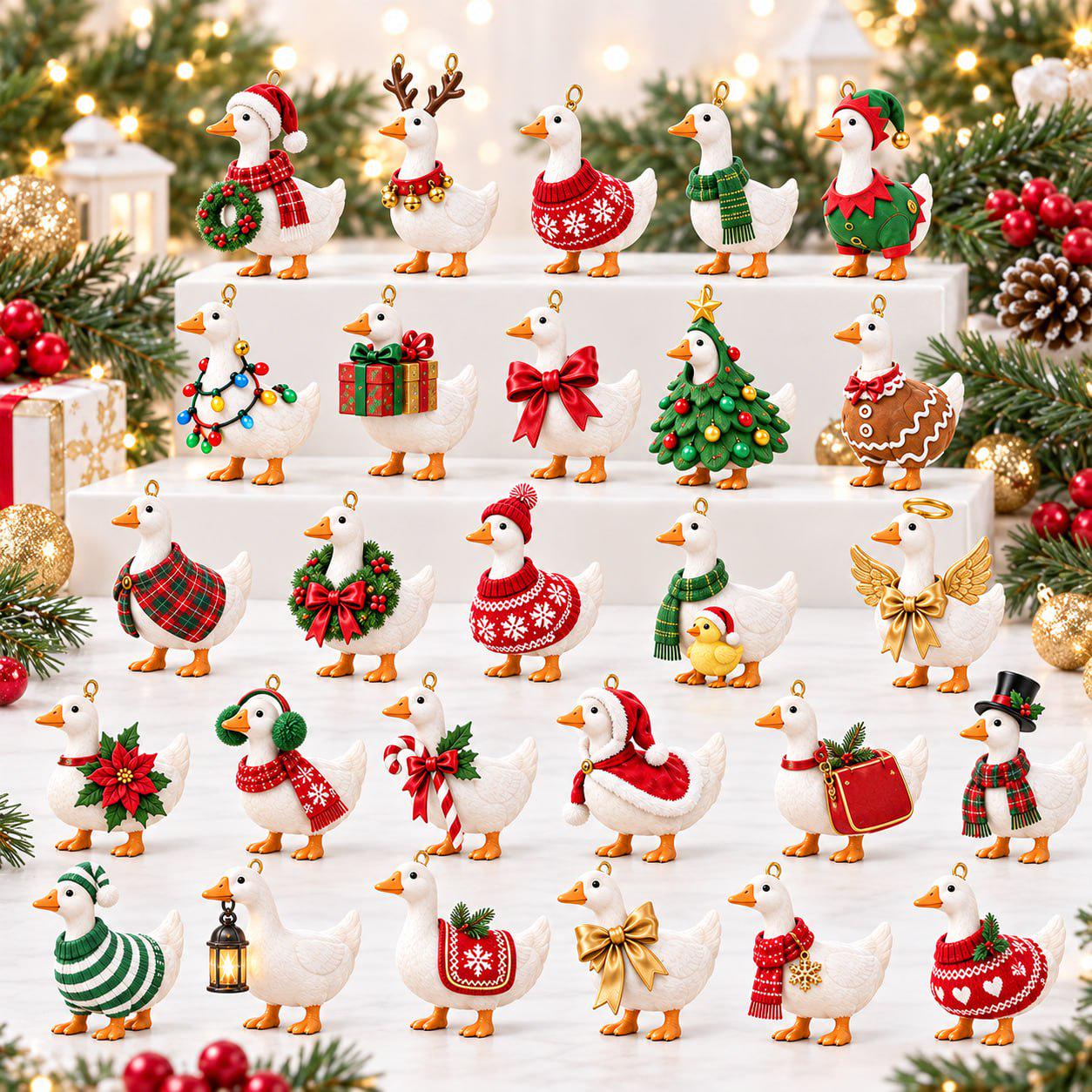 24 Days Goose Christmas Advent Calendar 2026 with Blind Box Charm Set and Funny Holiday Countdown for Christmas Gift for Lovers - photo 3