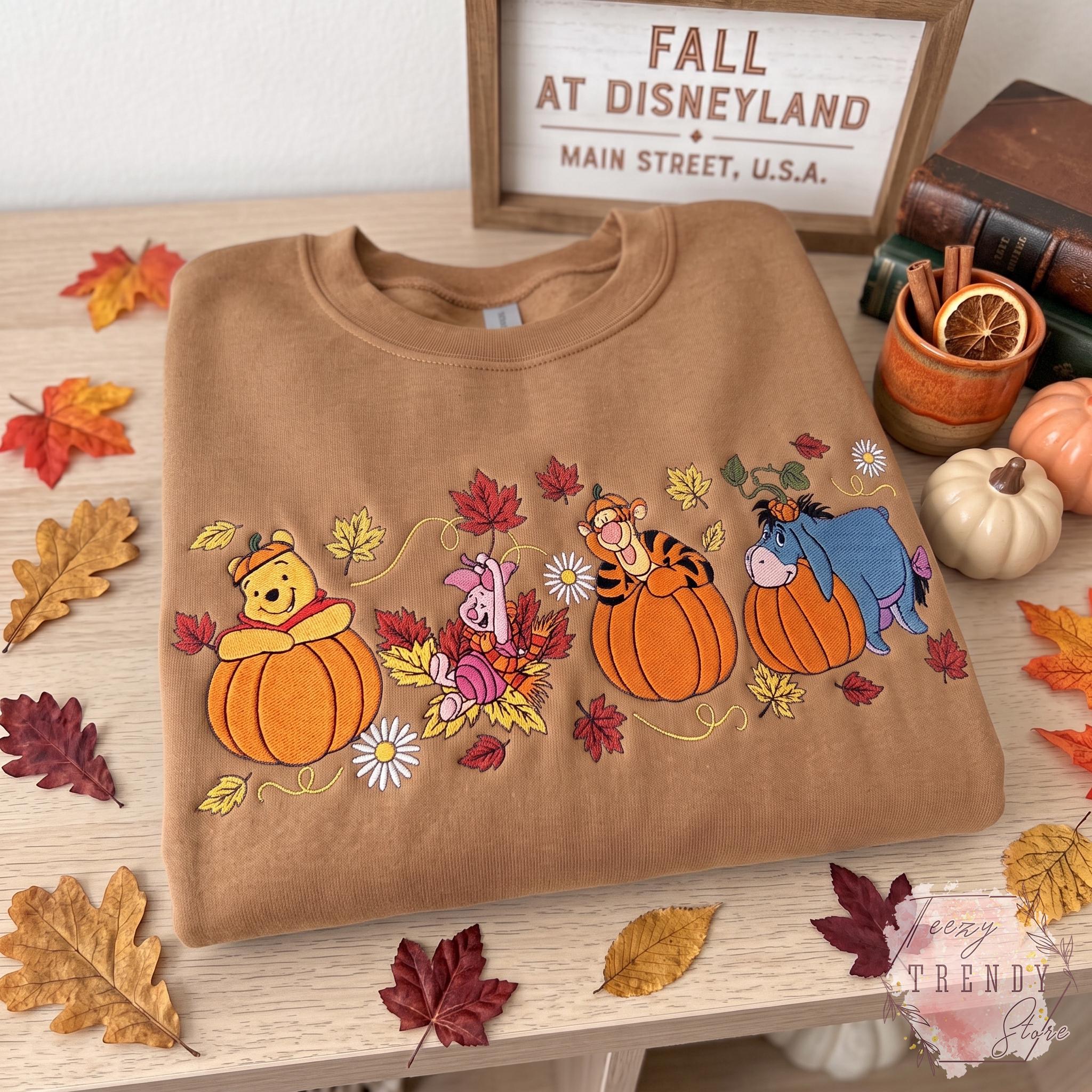 Embroidered Winnie the Pooh Halloween Sweatshirt with Pooh Piglet Tigger Eeyore – Cozy Autumn Spooky Pumpkin Fall T-Shirt Crewneck - photo 9