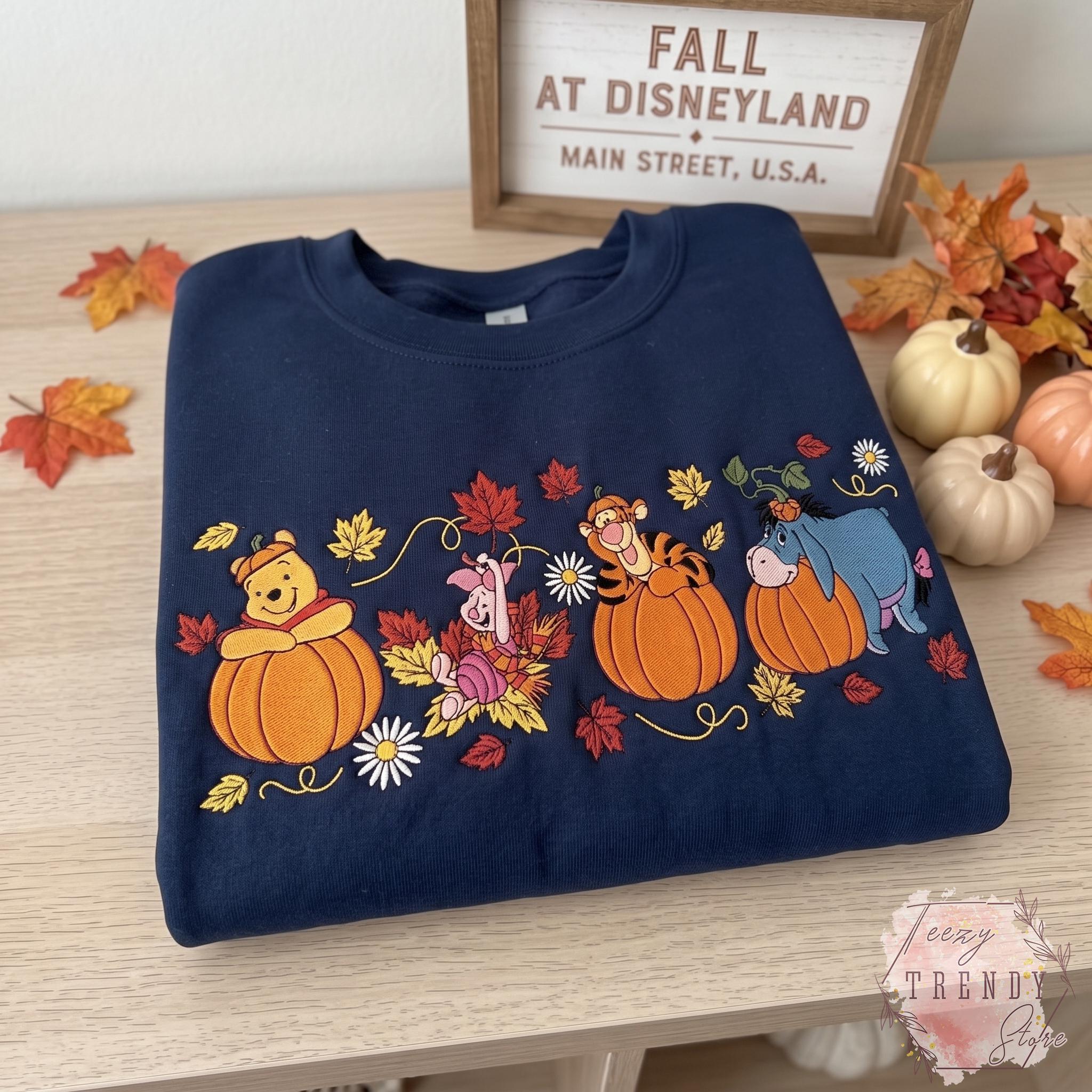Embroidered Winnie the Pooh Halloween Sweatshirt with Pooh Piglet Tigger Eeyore – Cozy Autumn Spooky Pumpkin Fall T-Shirt Crewneck - photo 11