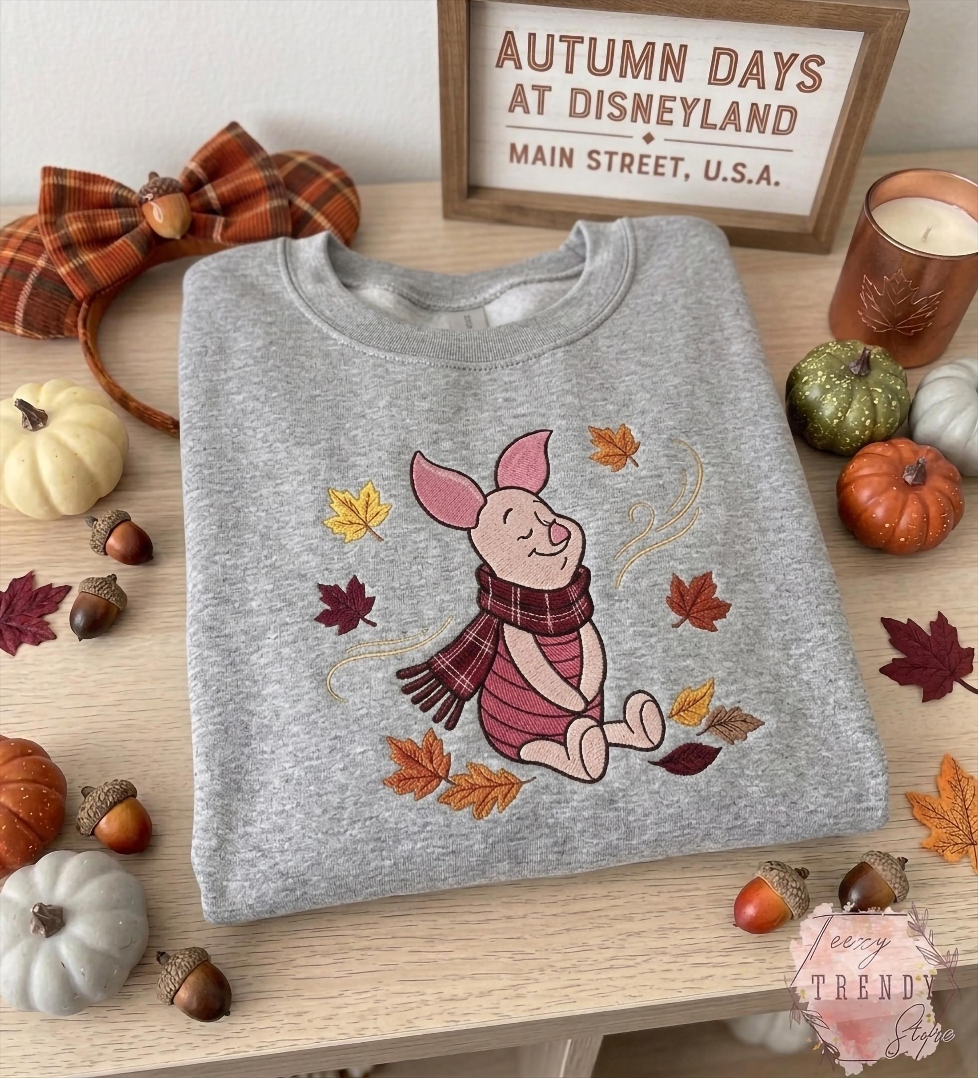 Embroidered Halloween Winnie the Pooh and Friends Sweatshirt – Cute Storybook Bear Pumpkin Fall Autumn Shirt for Spooky Friends Gift - photo 4