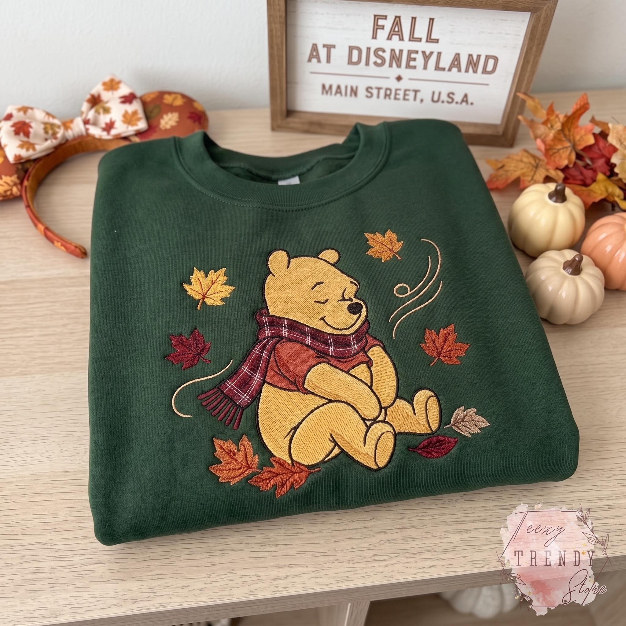 Embroidered Halloween Winnie the Pooh and Friends Sweatshirt – Cute Storybook Bear Pumpkin Fall Autumn Shirt for Spooky Friends Gift - photo 7