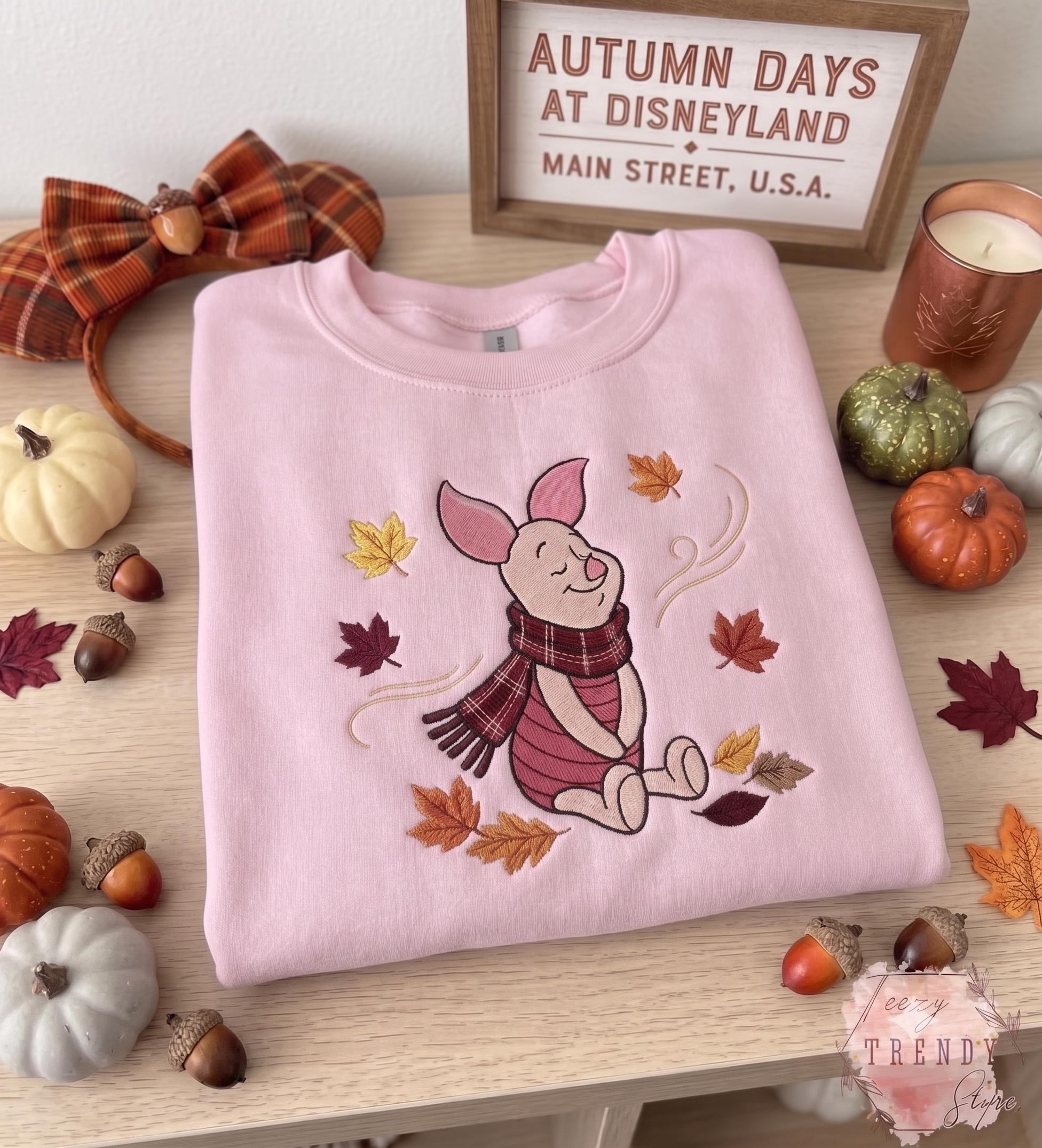 Embroidered Halloween Winnie the Pooh and Friends Sweatshirt – Cute Storybook Bear Pumpkin Fall Autumn Shirt for Spooky Friends Gift - photo 8