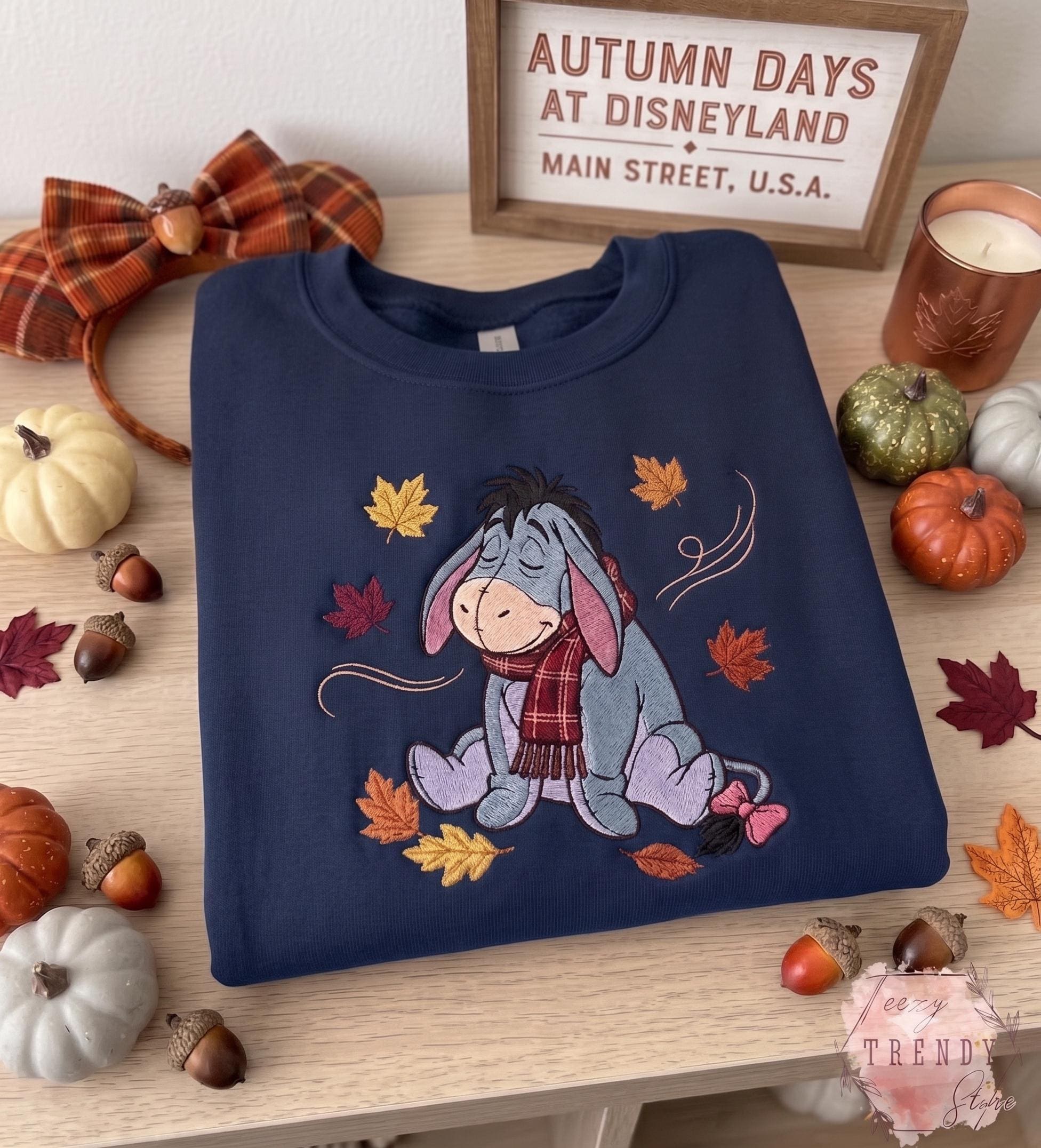 Embroidered Halloween Winnie the Pooh and Friends Sweatshirt – Cute Storybook Bear Pumpkin Fall Autumn Shirt for Spooky Friends Gift - photo 10