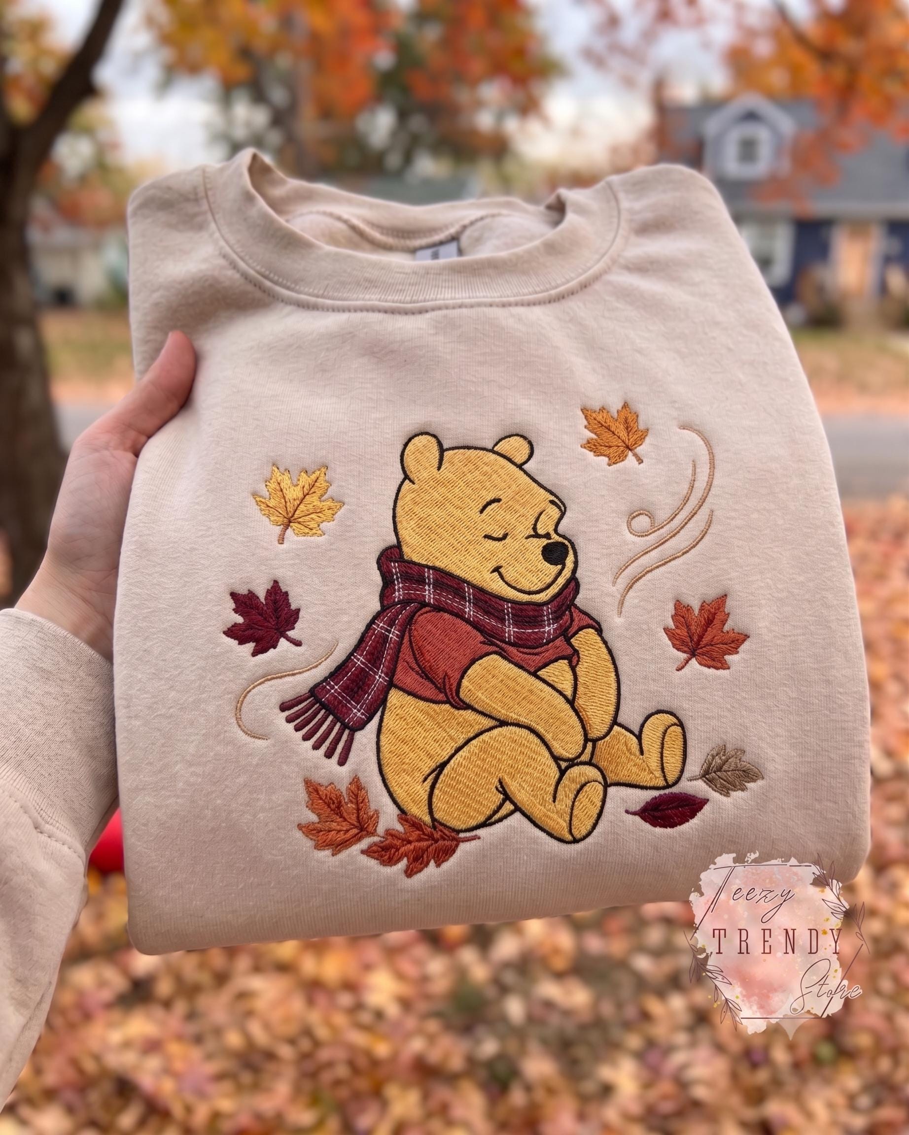 Embroidered Halloween Winnie the Pooh and Friends Sweatshirt – Cute Storybook Bear Pumpkin Fall Autumn Shirt for Spooky Friends Gift - photo 11
