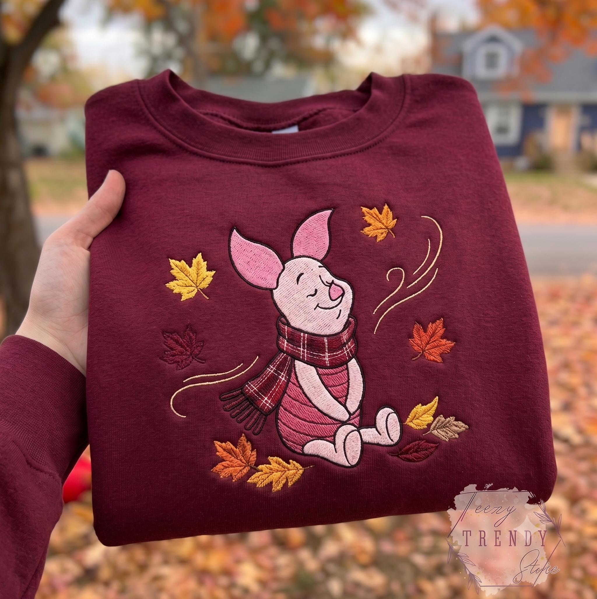 Embroidered Halloween Winnie the Pooh and Friends Sweatshirt – Cute Storybook Bear Pumpkin Fall Autumn Shirt for Spooky Friends Gift - photo 12