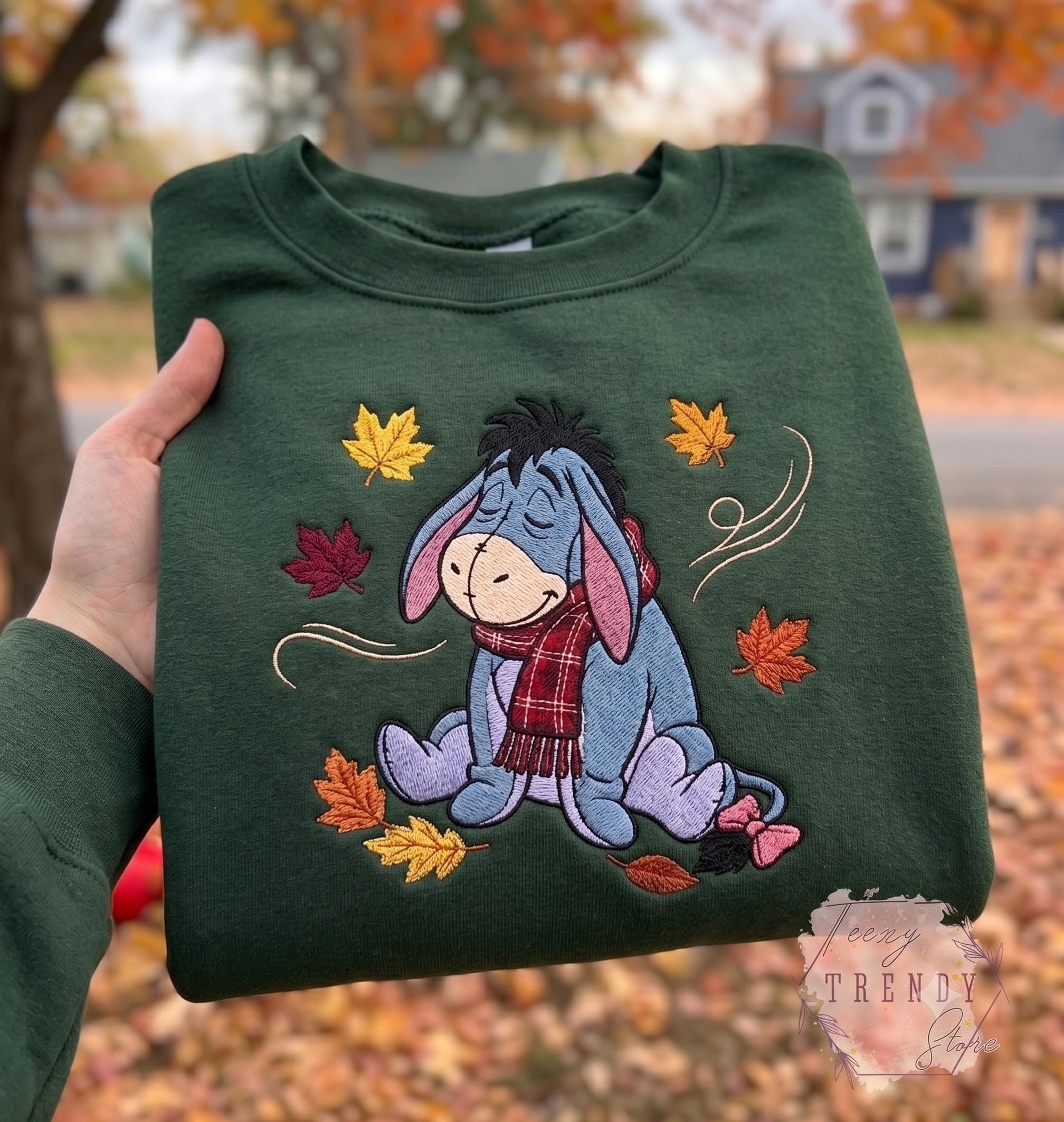 Embroidered Halloween Winnie the Pooh and Friends Sweatshirt – Cute Storybook Bear Pumpkin Fall Autumn Shirt for Spooky Friends Gift - photo 13