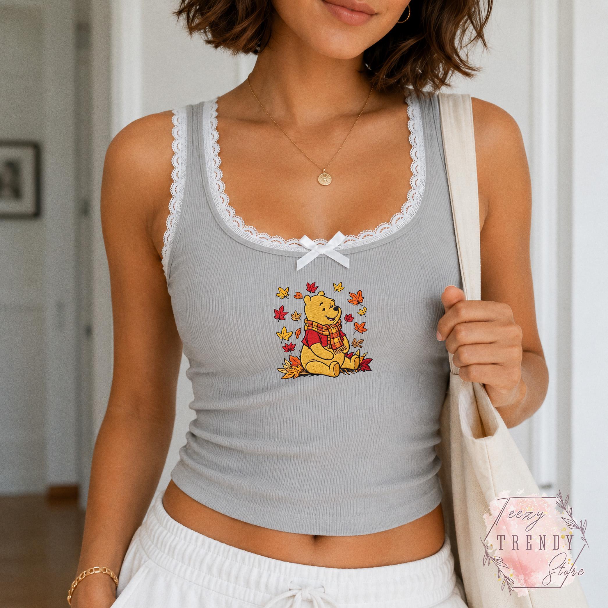 Vintage Honey Bear Embroidered Lace Tank Top for Women – Winnie the Pooh Spooky Season Shirt and Magical Land Fall Inspired Gift - photo 10