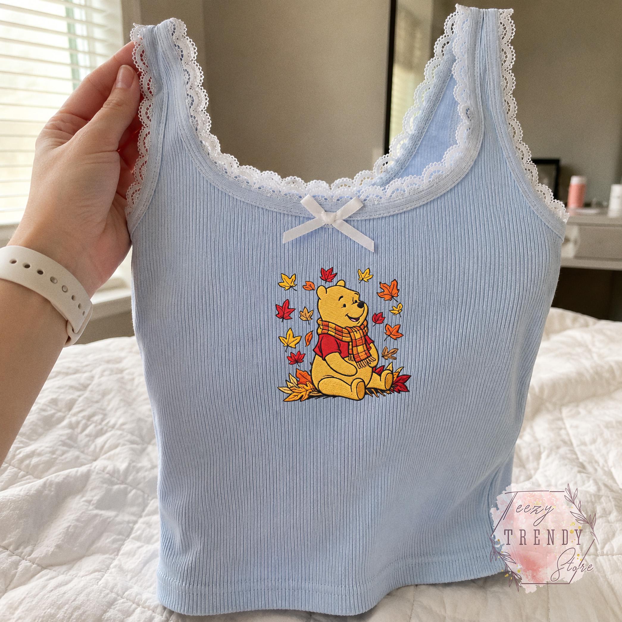 Vintage Honey Bear Embroidered Lace Tank Top for Women – Winnie the Pooh Spooky Season Shirt and Magical Land Fall Inspired Gift - photo 14