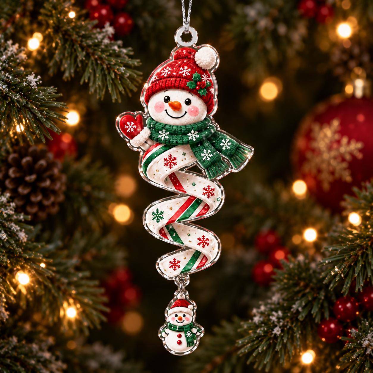 Christmas Acrylic Ornament Set with Tree Reindeer Snowman Gingerbread Hanging Decor and Cute Holiday Keepsake Gift - photo 3