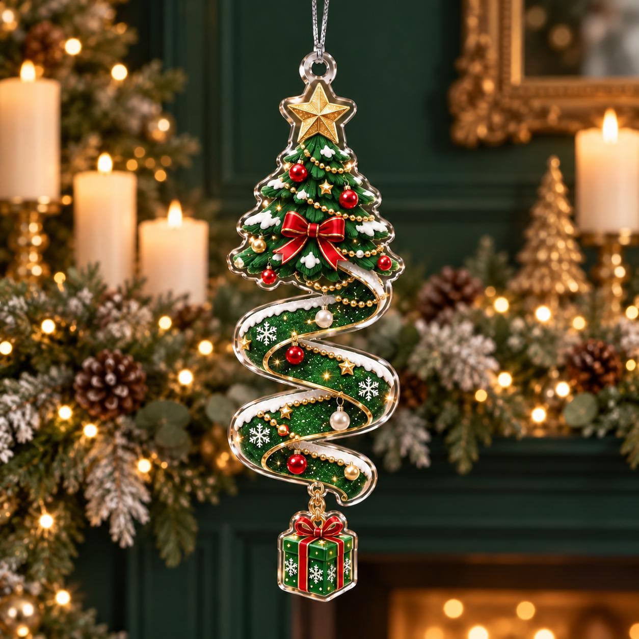 Christmas Acrylic Ornament Set with Tree Reindeer Snowman Gingerbread Hanging Decor and Cute Holiday Keepsake Gift - photo 10