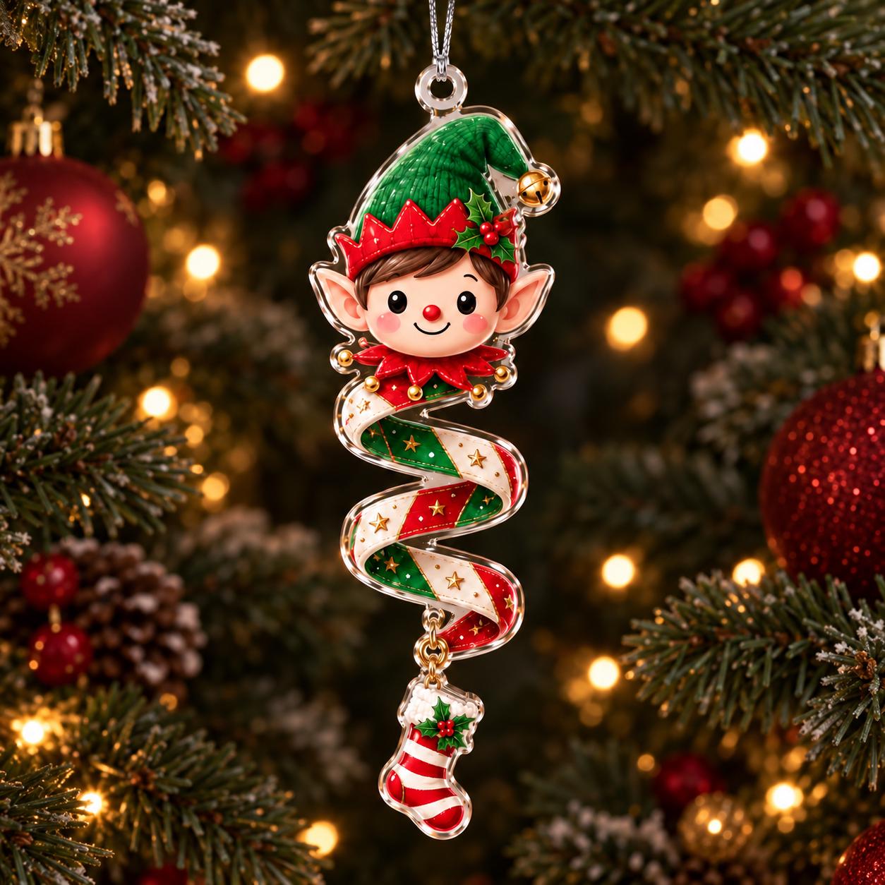 Christmas Acrylic Ornament Set with Tree Reindeer Snowman Gingerbread Hanging Decor and Cute Holiday Keepsake Gift - photo 12