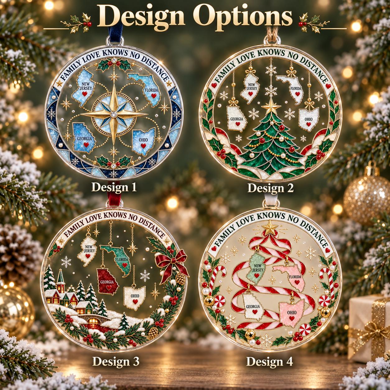 Personalized Long Distance Family Acrylic Ornament with Custom State Tree Decor and Love Keepsake for Christmas Gift - photo 4
