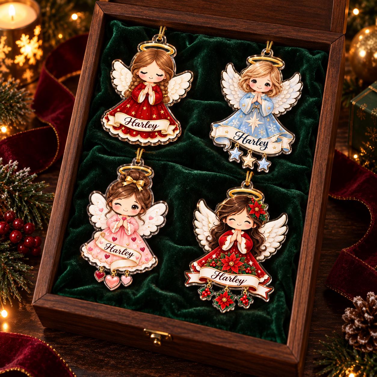 Personalized Angel Acrylic Ornament with Custom Name Christmas Tree Decor and Guardian Keepsake for Religious Gift - photo 2